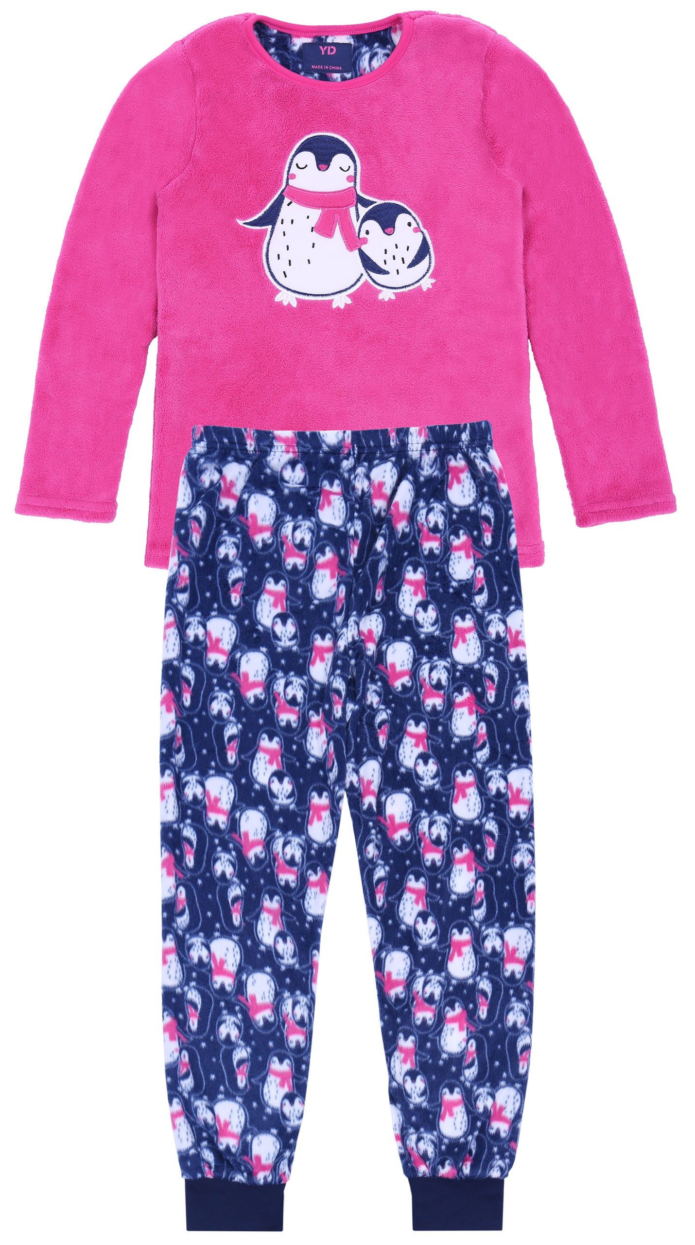 Pyjama Rosa Schlafanzug mit Pinguin 12-13 Jahre