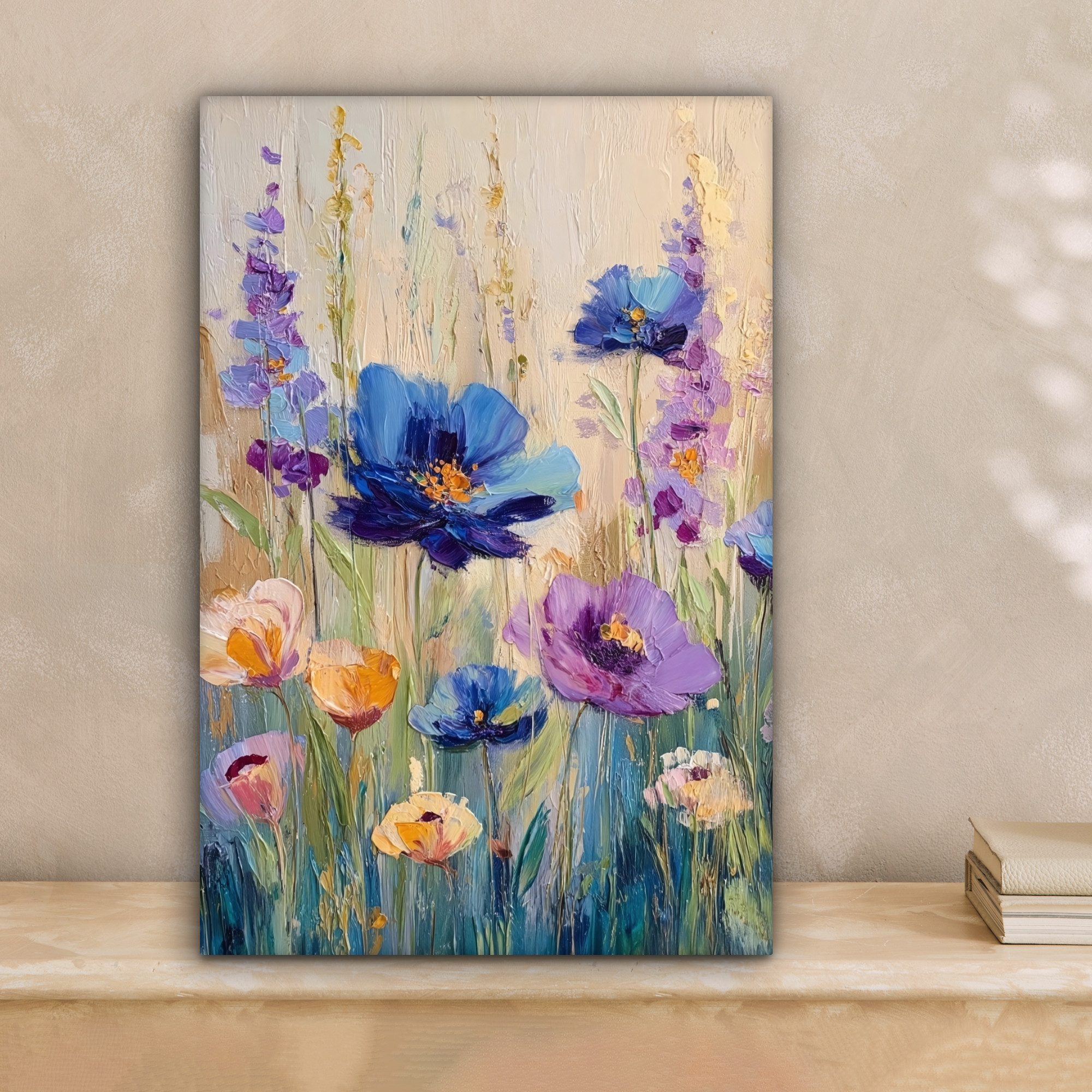 OneMillionCanvasses® Leinwandbild Sommer - Wildblumen - Pinselstriche, Foto günstig online kaufen