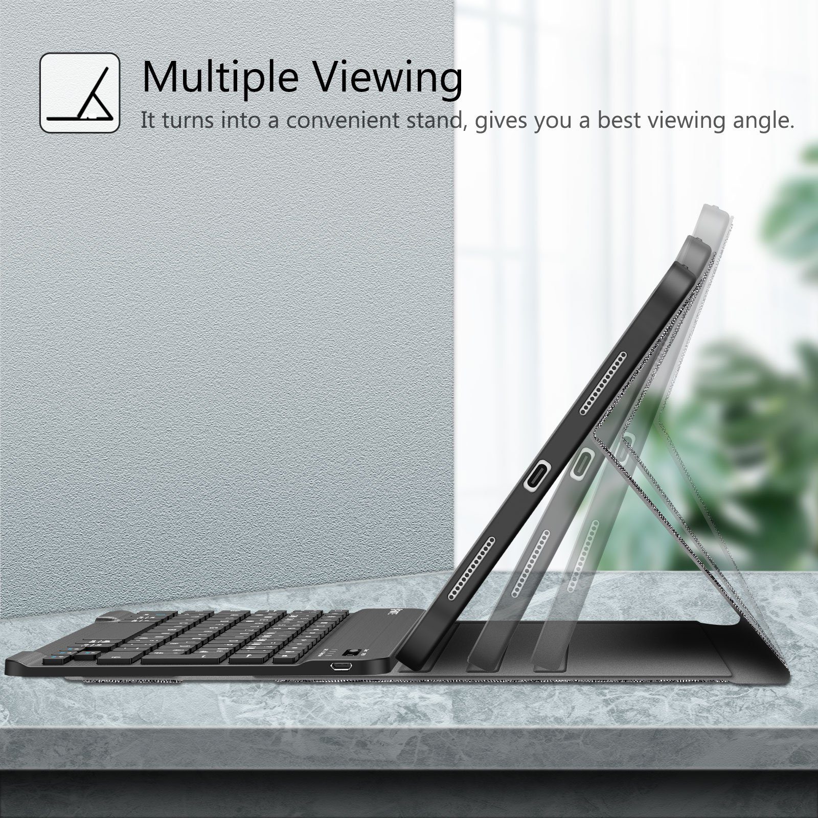 Fintie für iPad 11. Generation 11" 2025(A16), iPad 10. Generation 2022 10.9" Apple-Tastatur (Case mit Pencil Halter, magnetisch Abnehmbarer Tastatur(QWERTZ Layo – Bild 4 von 5