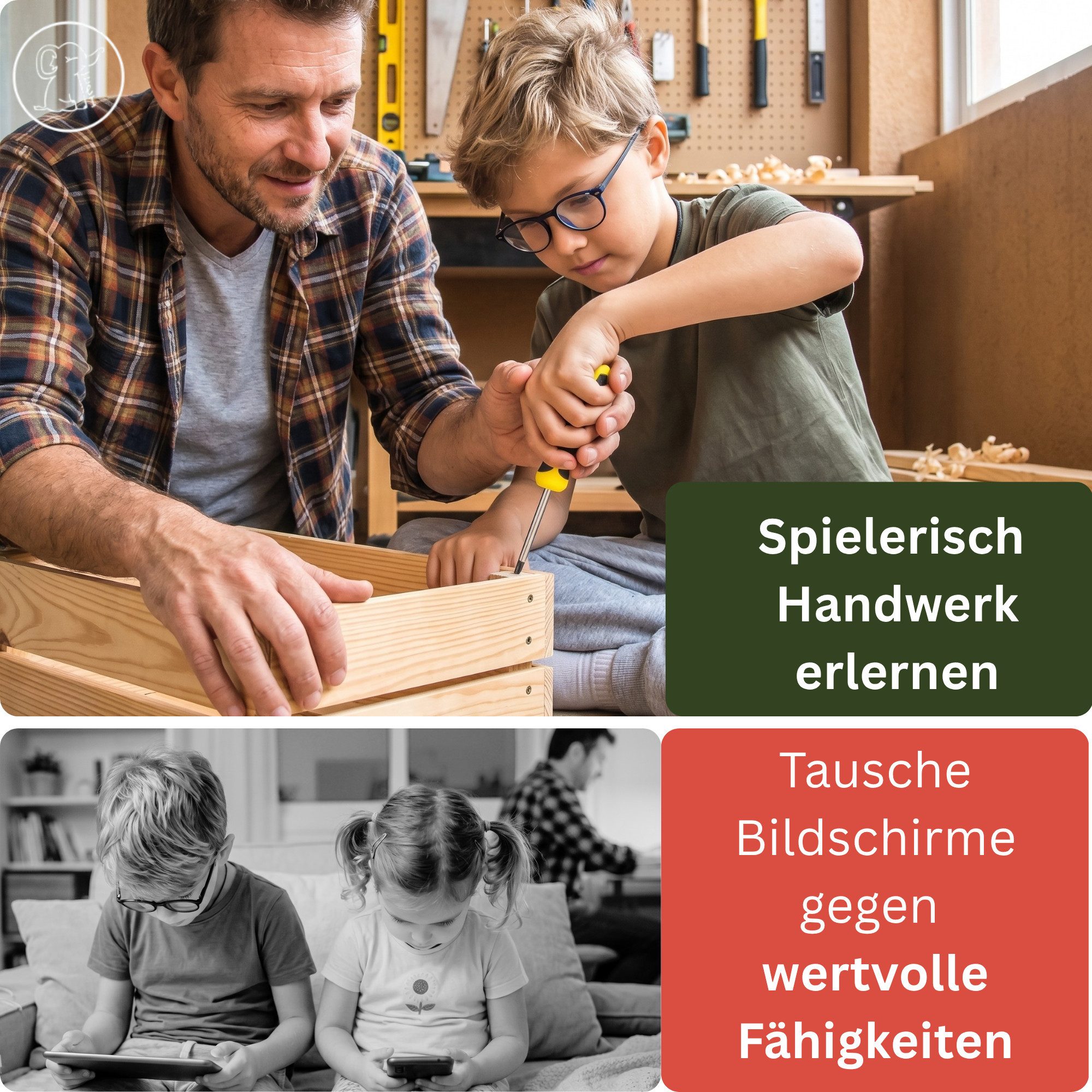 Eli Schraubendreher für Kinder ab 4 Jahre echtes Werkzeug Set zum werkeln – reparieren, Schraubenzieher für alle Baumeister und Bauarbeiter - Geschenkidee
