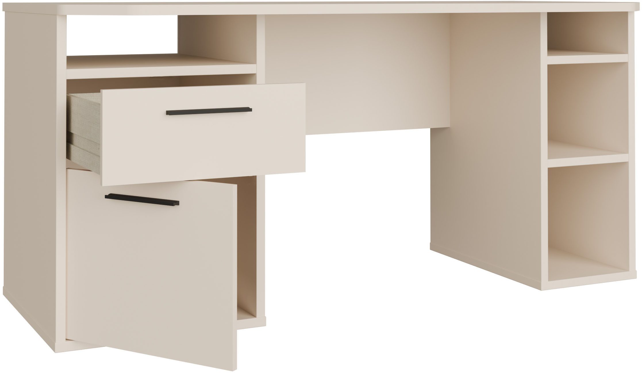 FORTE Schreibtisch Tezaur, mit Schubkasten und Tür, B/H/T 160/75,7/72 cm