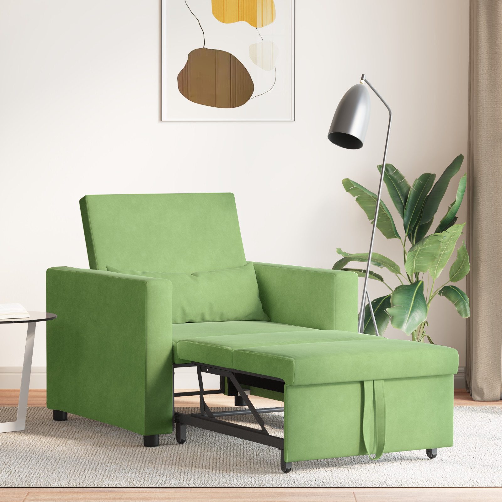 vidaXL Sessel 3-in-1 Einzelsofa-Bett umwandelbar hellgrüner günstig online kaufen