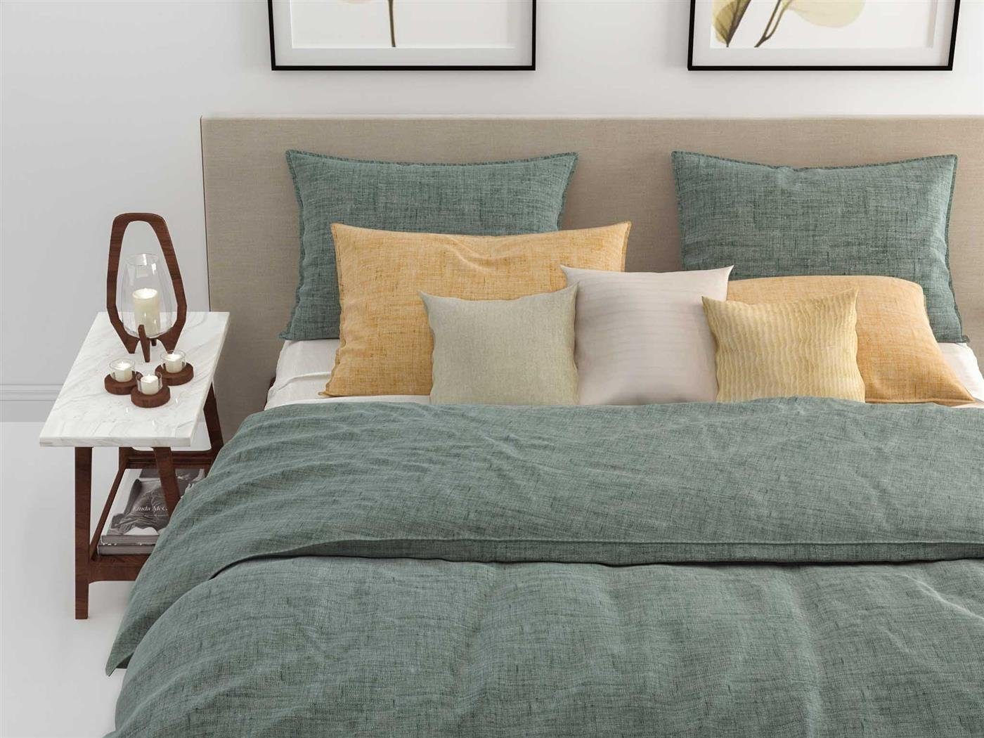 Heckett and Lane Bettwäsche Zo! Home Cotton Bettwäsche 200x200 cm Lino Emer günstig online kaufen