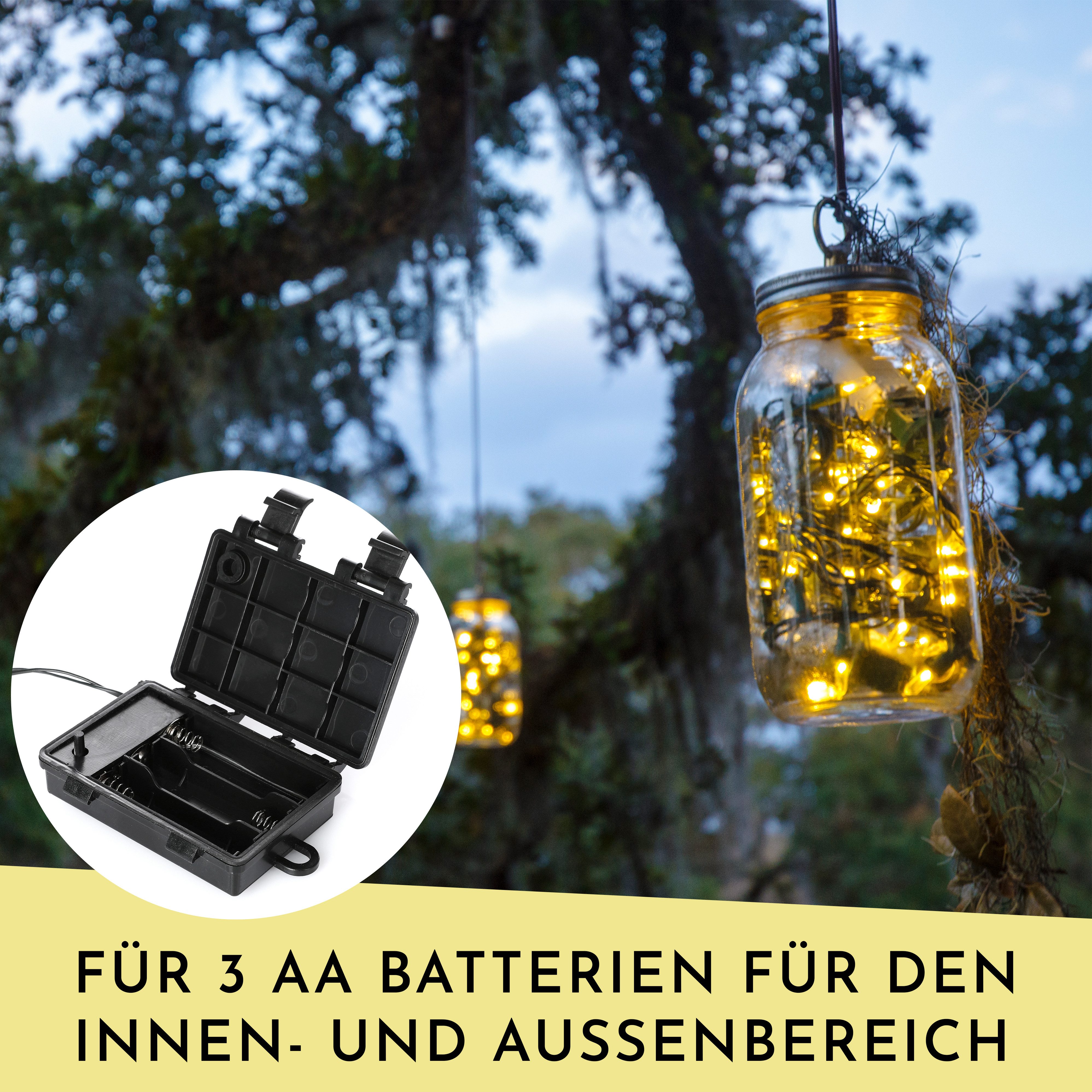 Nordstern LED-Lichterkette WarmWeiß von 24 bis 1.200 LED Weihnachtsdeko für Innen und Außen, Batteriebetrieben 24 LED - 1,8 m für Weihnachtsbaum