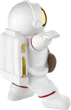 BRUBAKER Dekofigur Astronaut - 17 cm Weltraum Figur mit Gitarre und verchromtem Helm (Gitarrist - Weiß, 1 St., Dekoration), Handbemalte moderne Raumfahrt Statue für Musiker