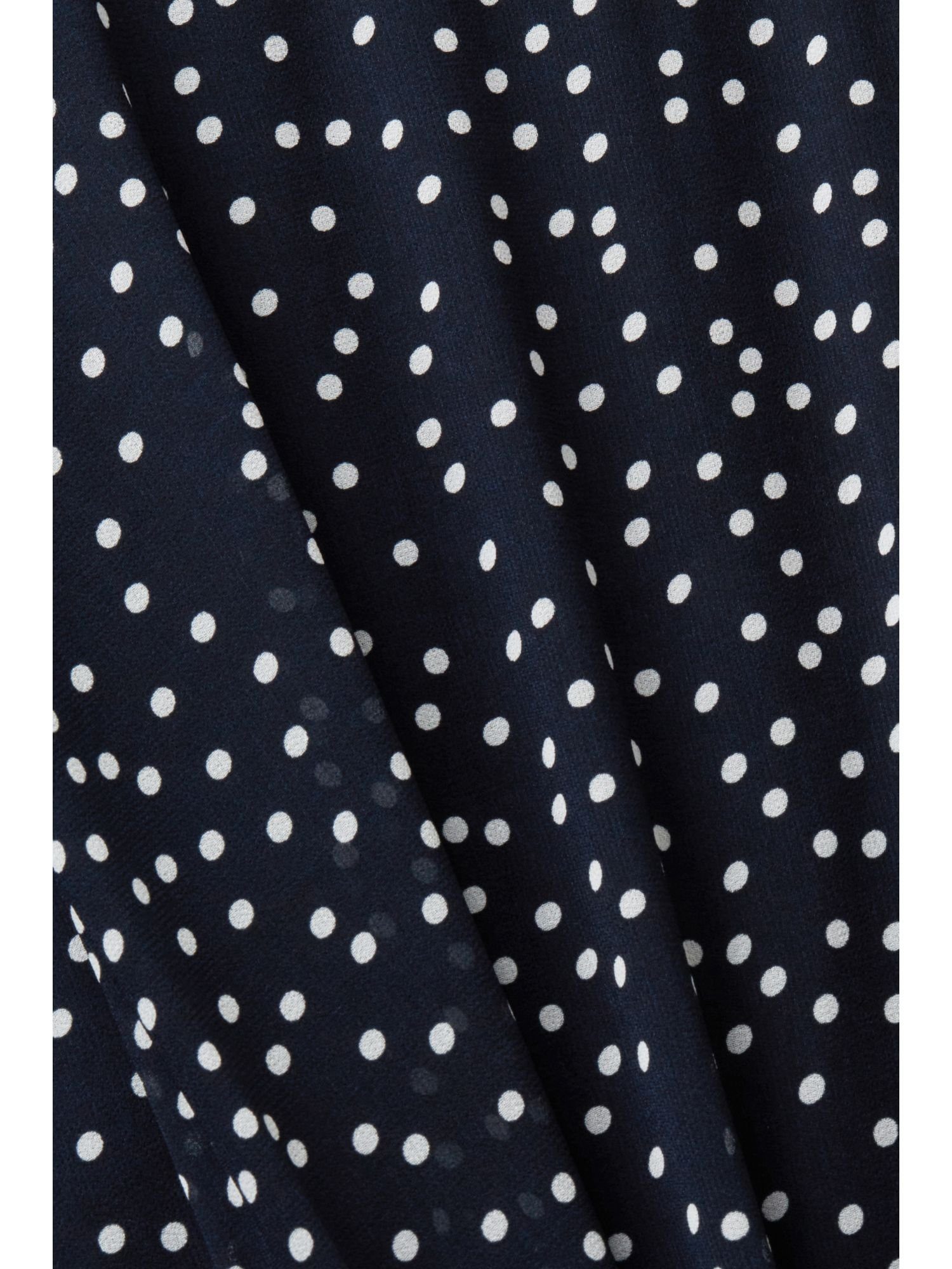 Midikleid geraffter Chiffon-Kleid NAVY Taille mit Collection Esprit Recycelt: