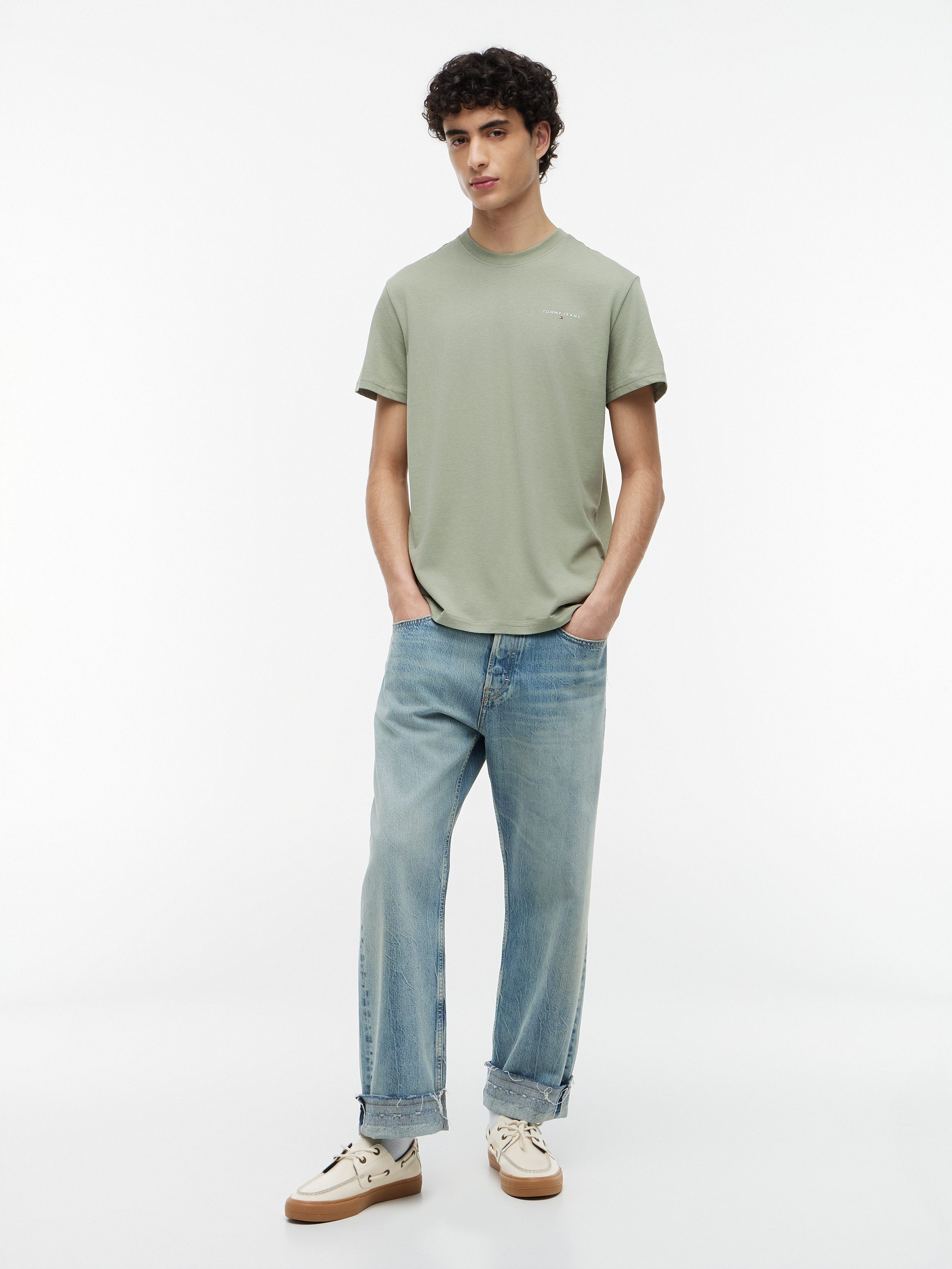 Tommy Jeans T-Shirt TJM SLIM LINEAR CHEST TEE EXT Mit Rundhalsausschnitt – Bild 4 von 5