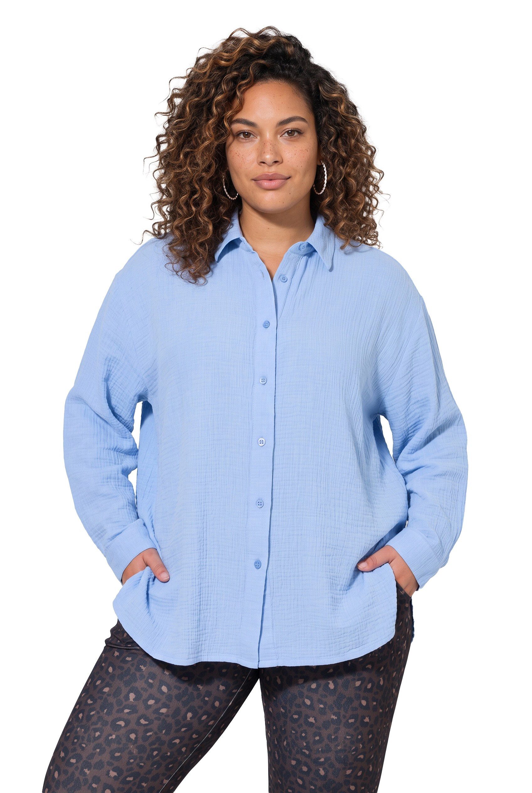 MIAMODA Hemdbluse Musselin-Hemdbluse oversized Langarm