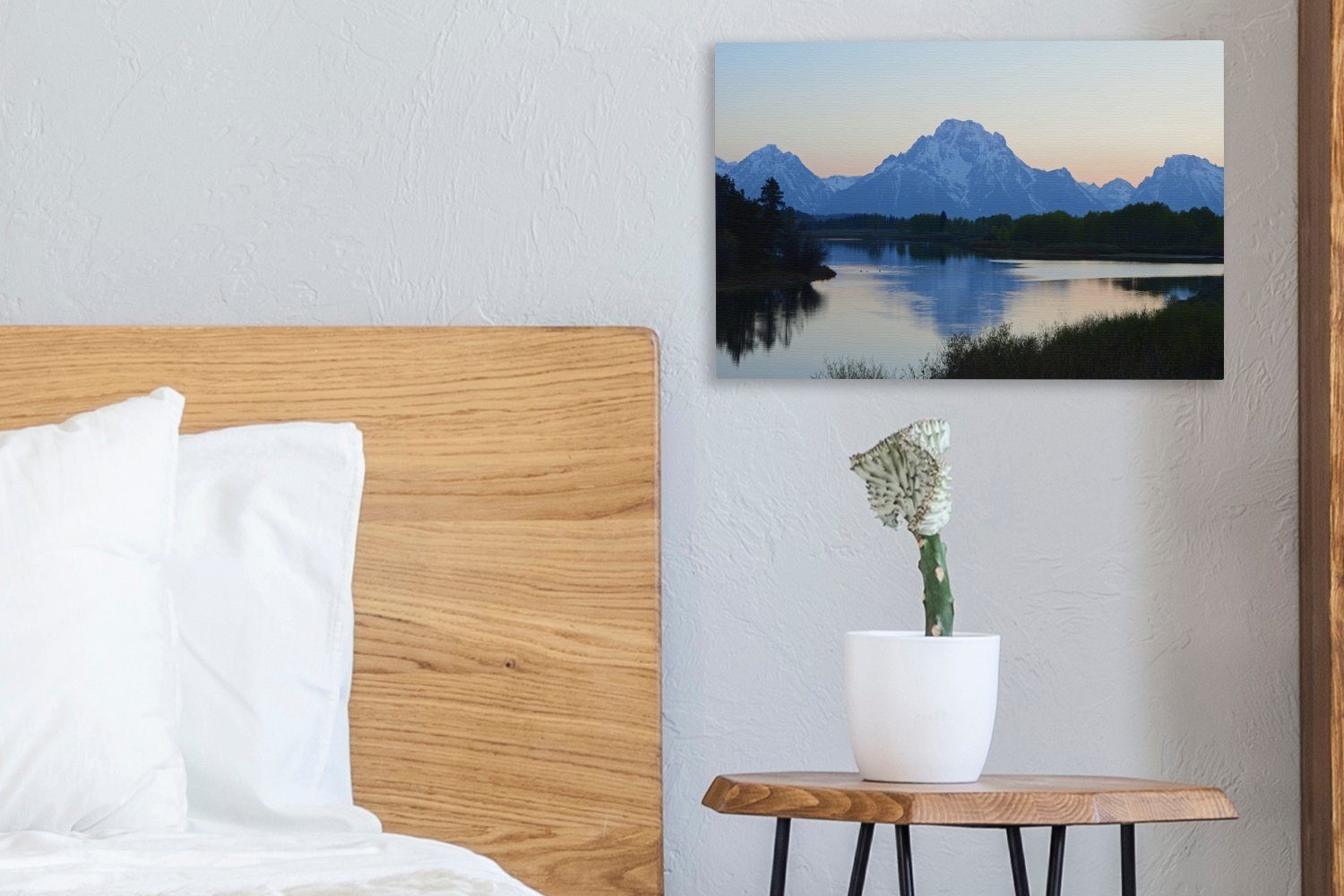 in (1 Wandbild Mountains in Teton Vereinigten cm Staaten, Abenddämmerung St), Aufhängefertig, 30x20 Wanddeko, der Leinwandbilder, Die den OneMillionCanvasses® Leinwandbild