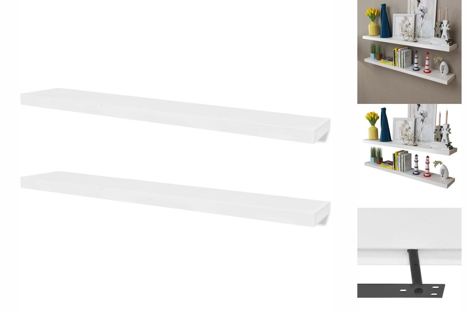 vidaXL Wandregal 2er Set MDF Wandregal Wandboard Bücher DVD-Regal Wandkonsole Hängereg. € 83,99