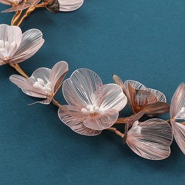 Mrichbez Diadem Braut-Kopfschmuck for Hochzeit, Perlen-Haargummis (1-tlg), Brautkopfschmuck