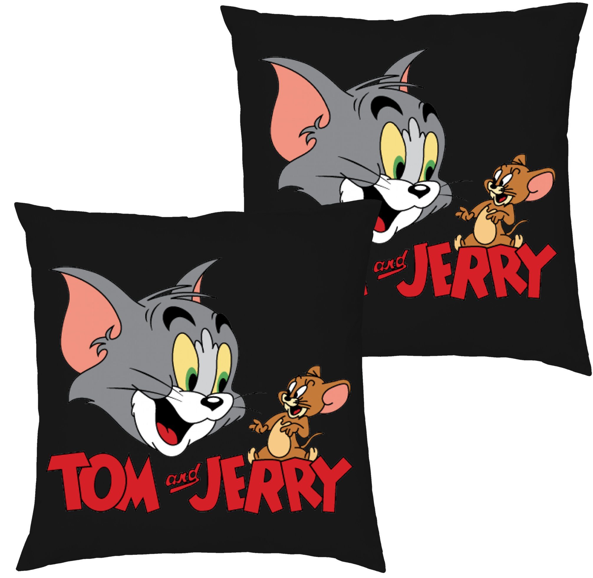 Blondie & Brownie Dekokissen Tom Jerry Cartoon Comic Käse Katze Maus Kissen mit Füllung