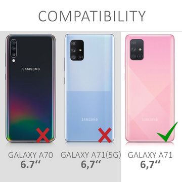 kalibri Handyhülle, Hülle kompatibel mit Samsung Galaxy A71 - Leder Handyhülle Handy Case Cover - Schutzhülle Lederhülle - Standfunktion Kartenfächer