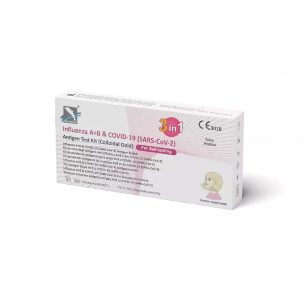 siegmund care Influenza-Schnelltest Combo-Selbsttest 3-in-1 Covid, Influenza A, Influenza B, 1-tlg., MHD: 15.12.2028