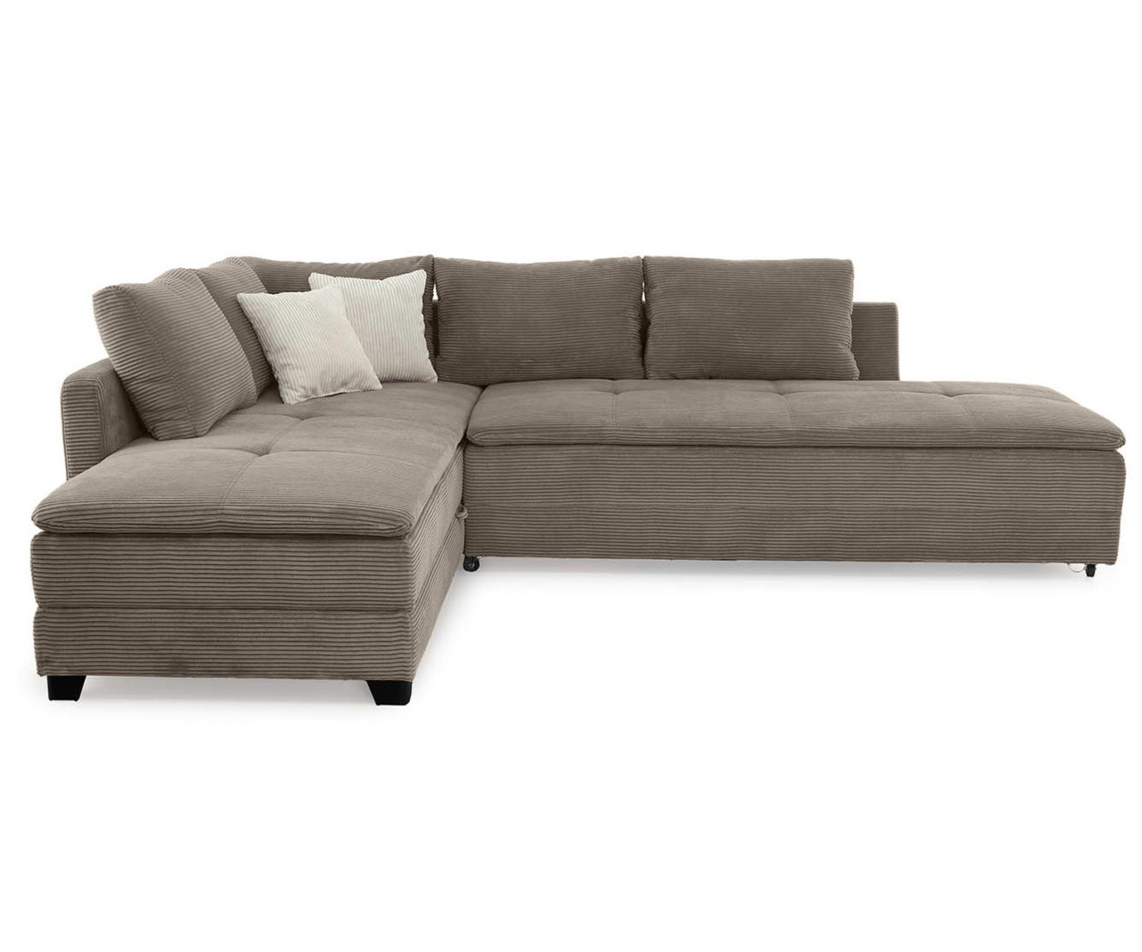 luma-home Ecksofa 15162, Dauerschläfer-Doppelbett 306x223 cm, günstig online kaufen
