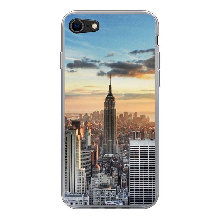 MuchoWow Handyhülle Beeindruckender Himmel über dem Empire State Building in Amerika Handyhülle Apple iPhone SE (2020) Smartphone-Bumper Print Handy