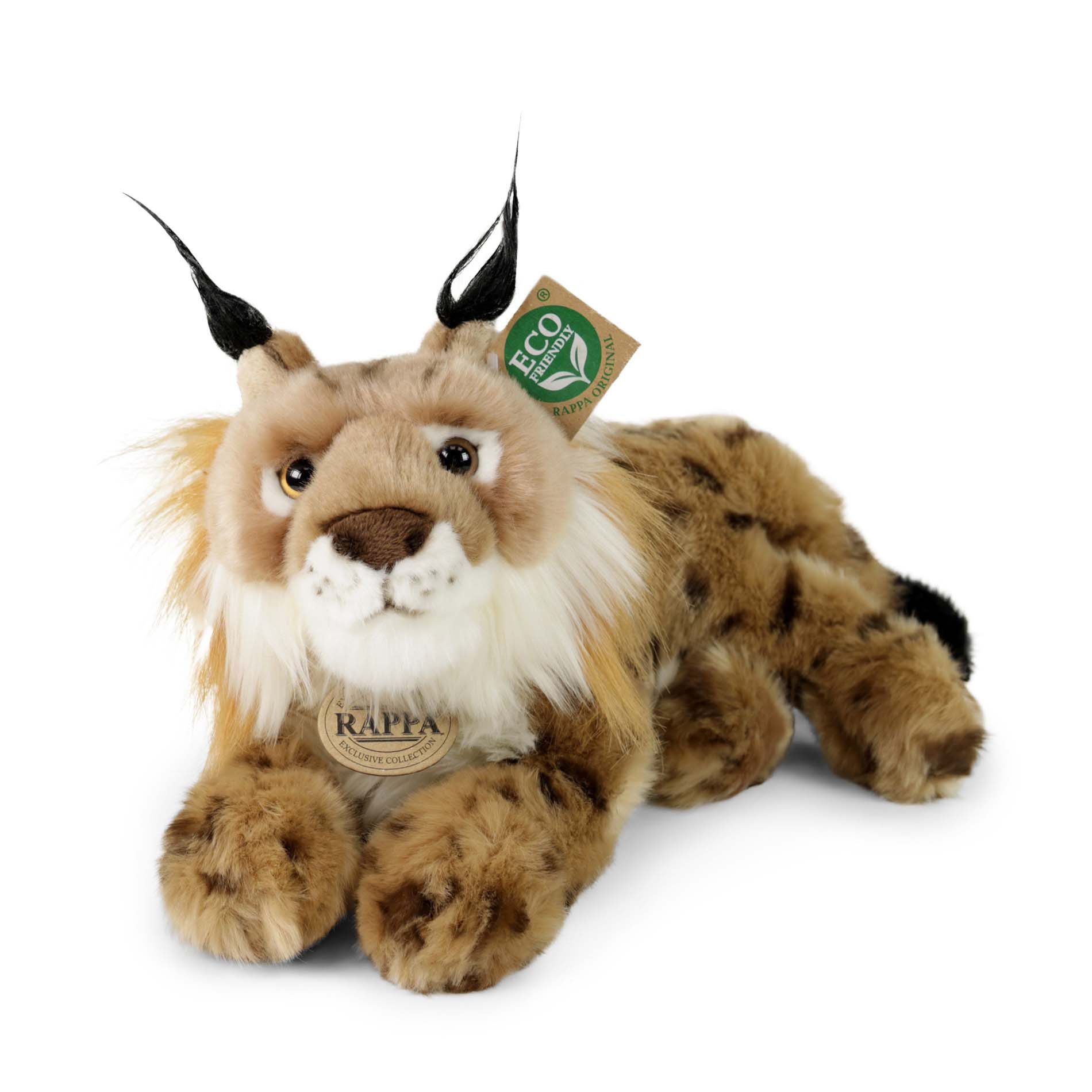 Teddys Rothenburg Kuscheltier Luchs liegend 30 cm braun/schwarz Plüschluchs Stofftier