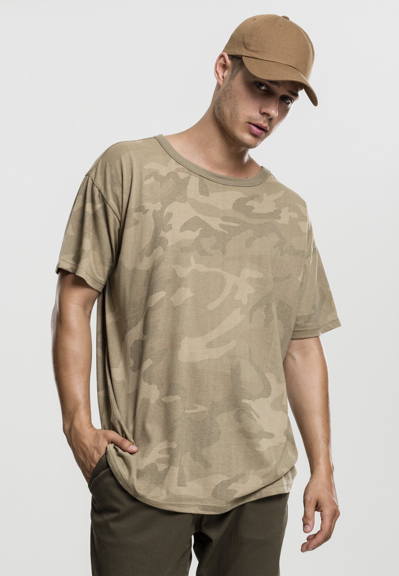 URBAN CLASSICS Kurzarmshirt T-Shirt Camo Oversized Tee (1-tlg) sandcamo