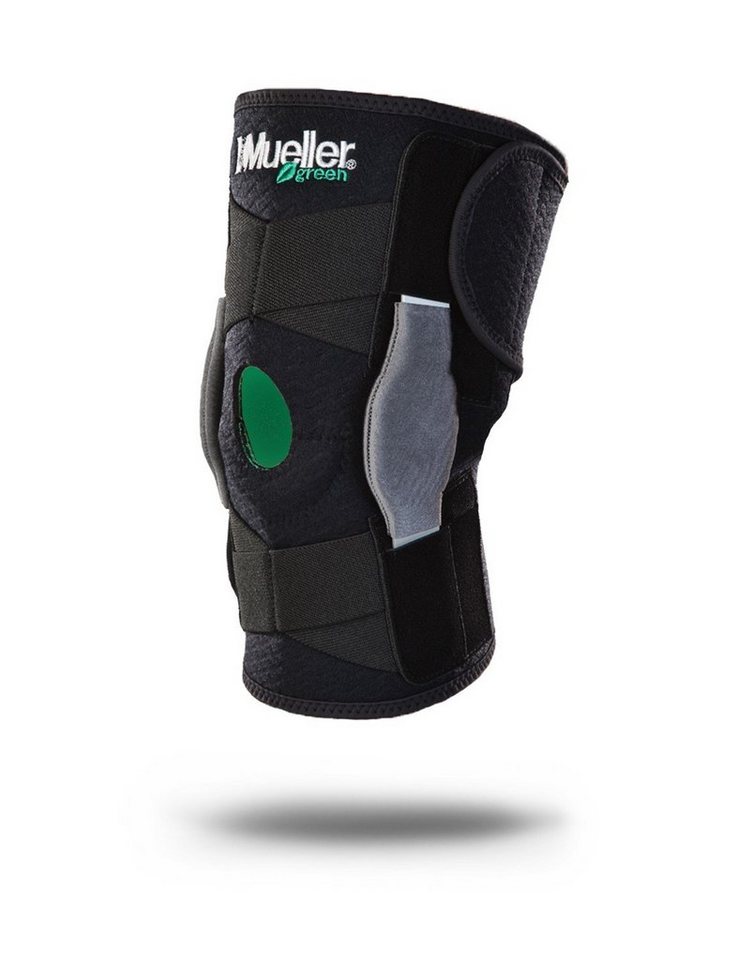 Mueller Sports Medicine Kniebandage Greenline Adjustable Hinged Knee Brace, aus recycelten Materialen, Universalgröße