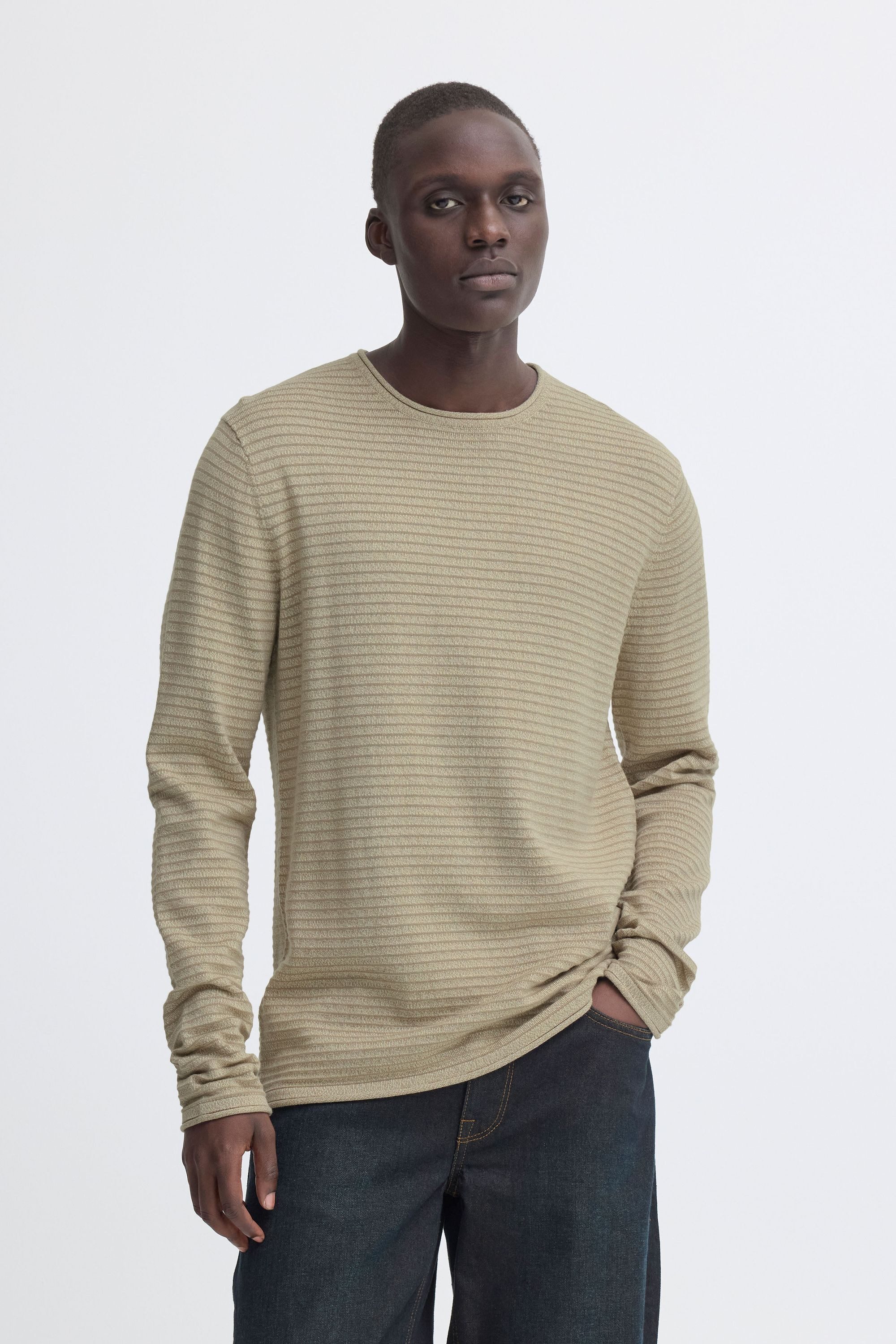 Blend Strickpullover BHBror Stilvoller Feinstrick-Pullover mit strukturiertem Strickmuster