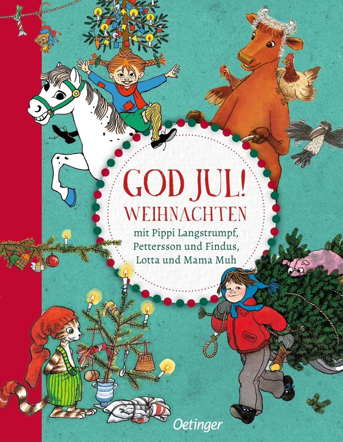 Kinderbuch God Jul! Weihnachten mit Pippi Langstrumpf, Pettersson und Findus, Lot Astrid Lindgren, Sven Nordqvist, Jujja Wieslander