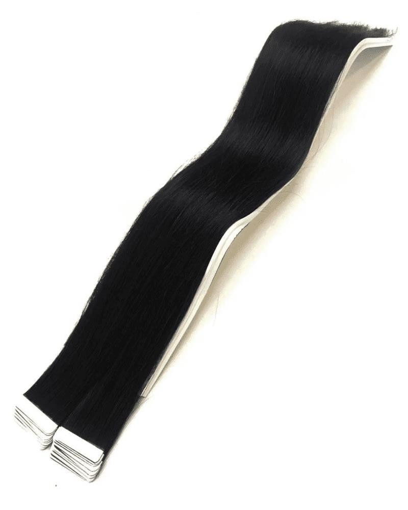 Echthaar-Extension Tape in Hair Echthaartapes, schwarz, Remy Haar für Haarextensions