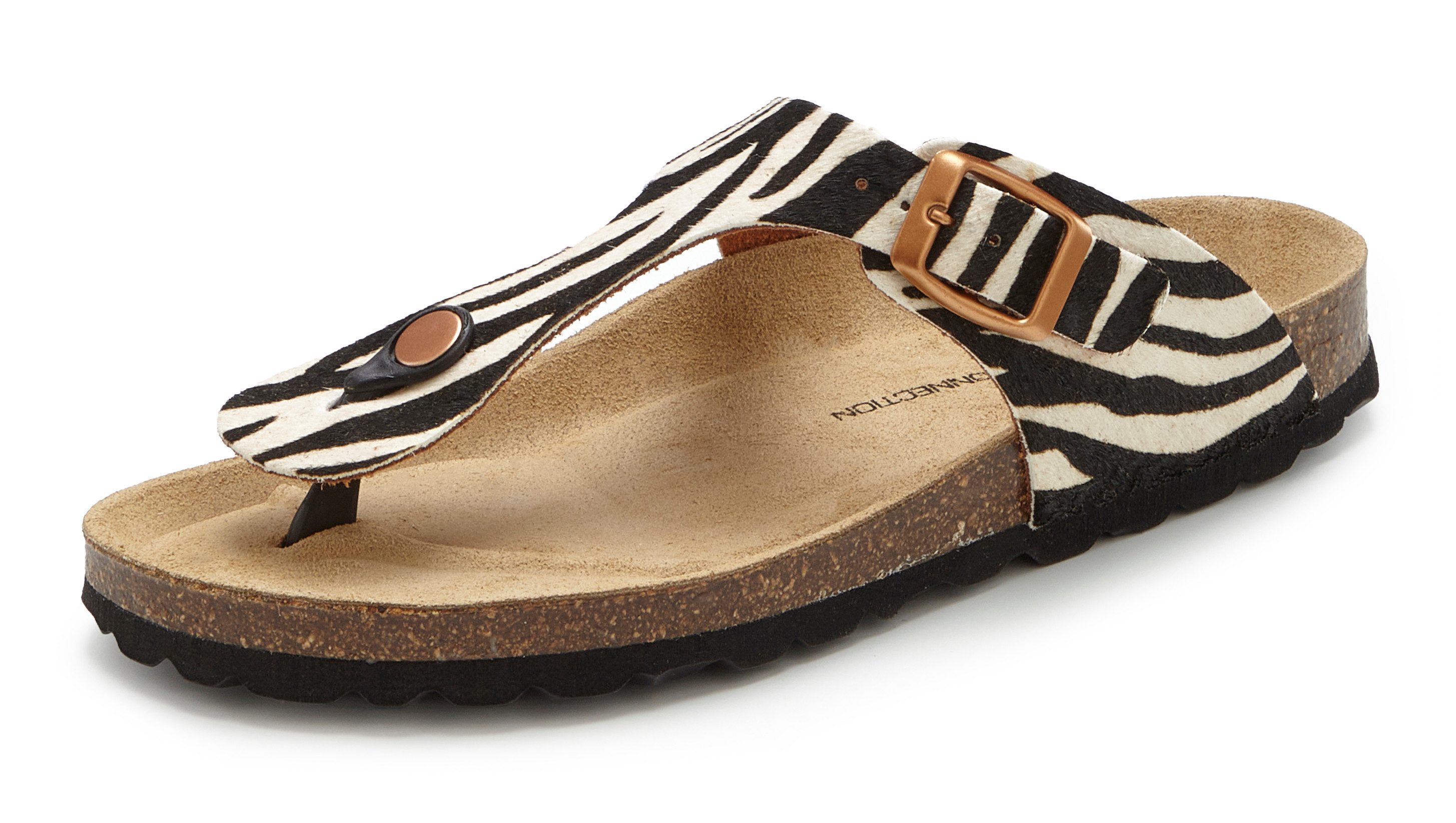 French Connection Sandale, Mule, offener Schuhe, Sommerschuhe Pantolette NEU aus hochwertigem Leder mit bequemen Korkfußbett