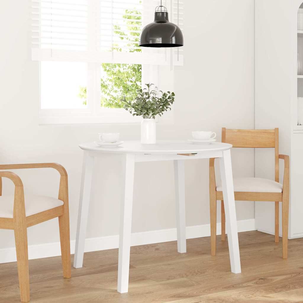vidaXL Esstisch Esstisch Weiß Massivholz Gummibaumholz günstig online kaufen