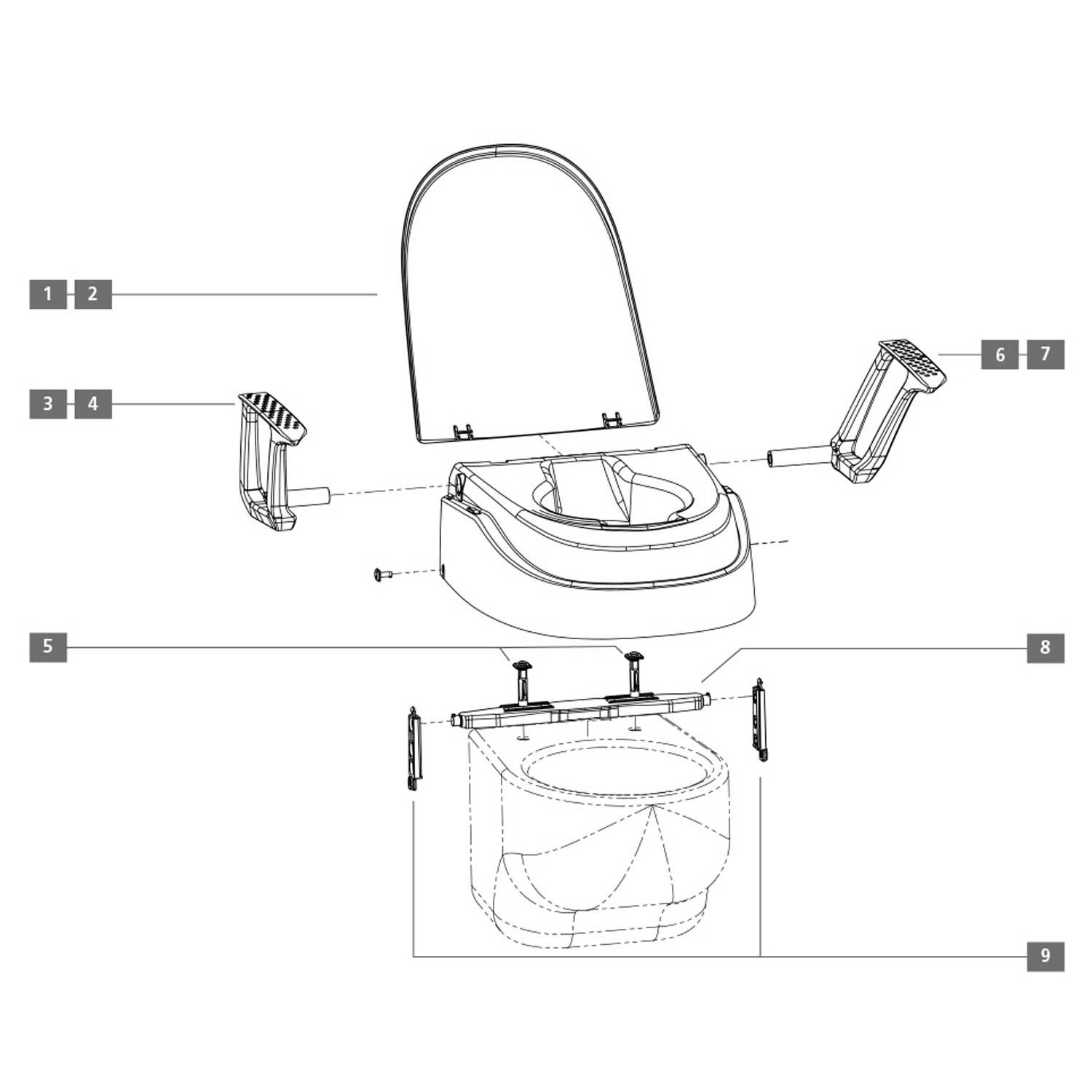 Dietz Toilettensitzerhöhung SmartFix mit Armlehnen