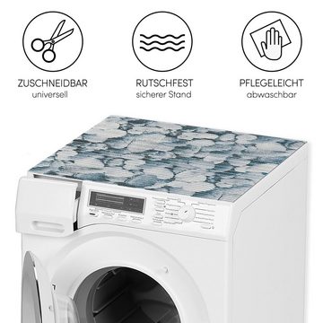 matches21 HOME & HOBBY Antirutschmatte Waschmaschinenauflage rutschfest Steine blau 65 x 60 cm, Waschmaschinenabdeckung als Abdeckung für Waschmaschine und Trockner