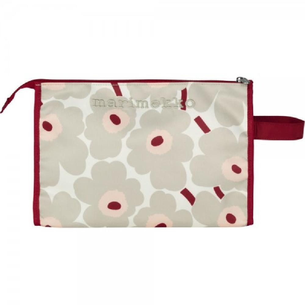 Marimekko Reisebehälter Kosmetiktasche Media 2 Mini Unikko Powder Light Grey Pink Dark Cherry