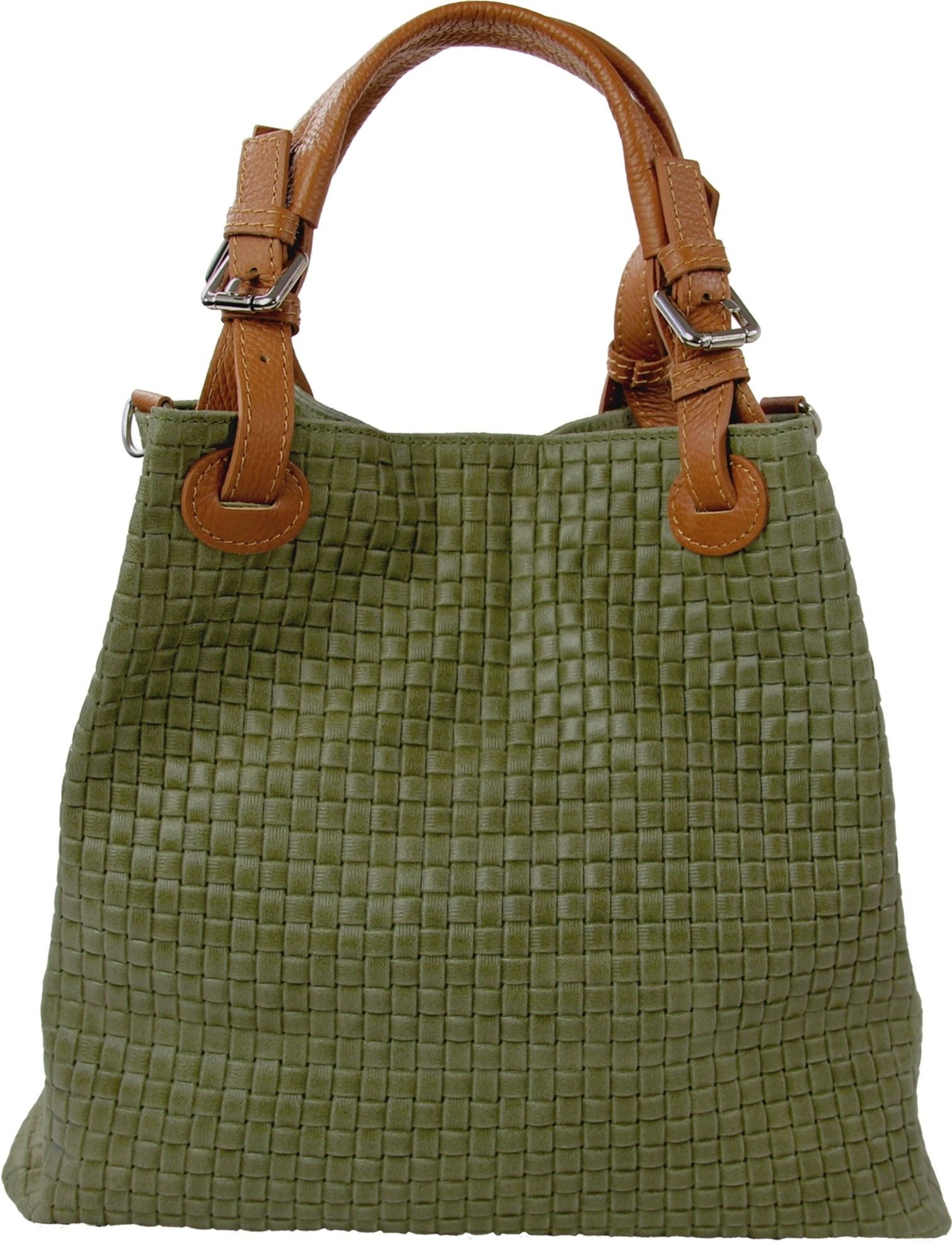 Toscanto Handtasche Toscanto Tasche olivgrün Handtasche, (Handtasche), Damen Leder Handtasche, Umhängetasche, olivgrün ca. 31cm