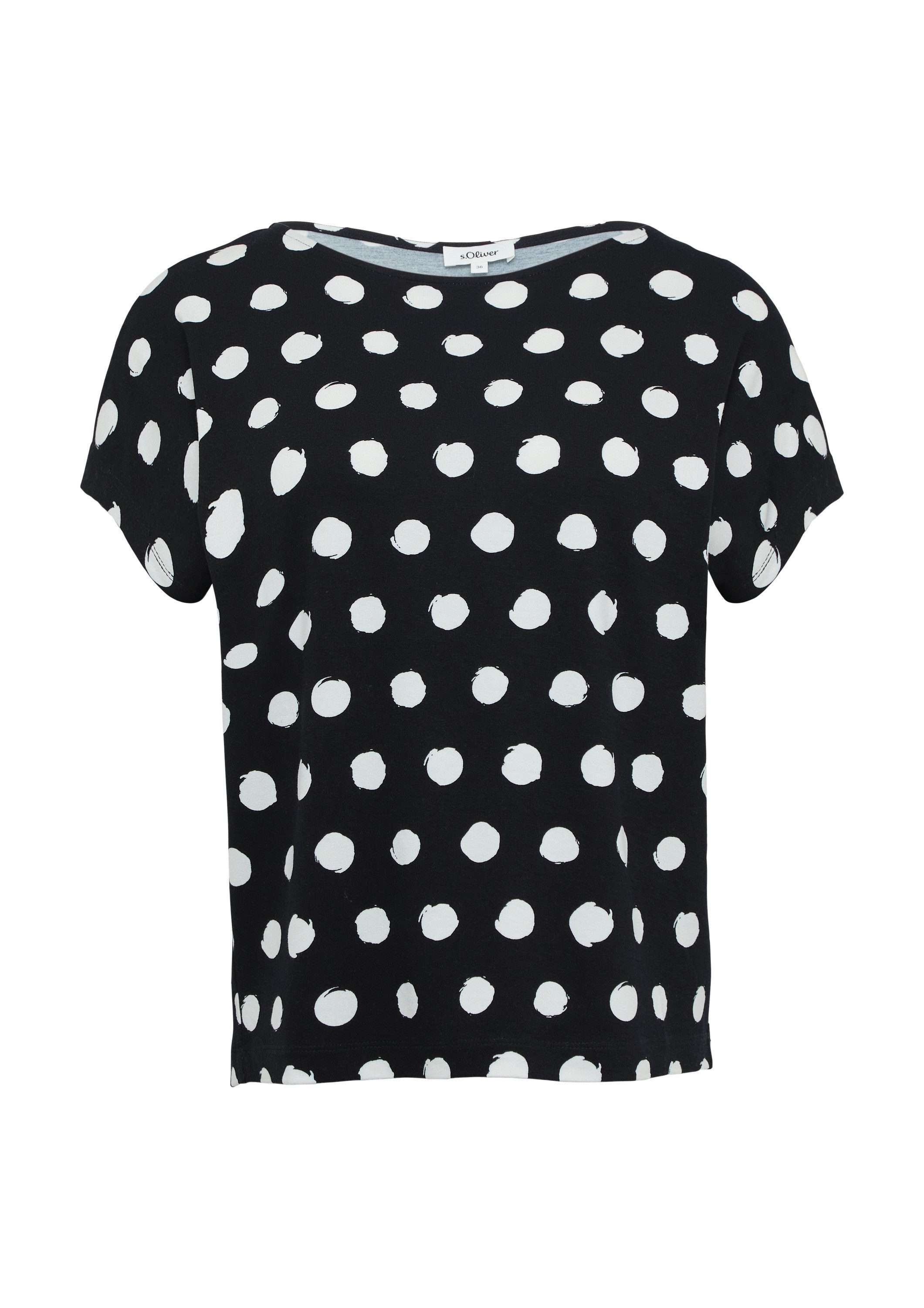 s.Oliver Kurzarmshirt T-Shirt Viskosemix-T-Shirt im Relaxed günstig online kaufen