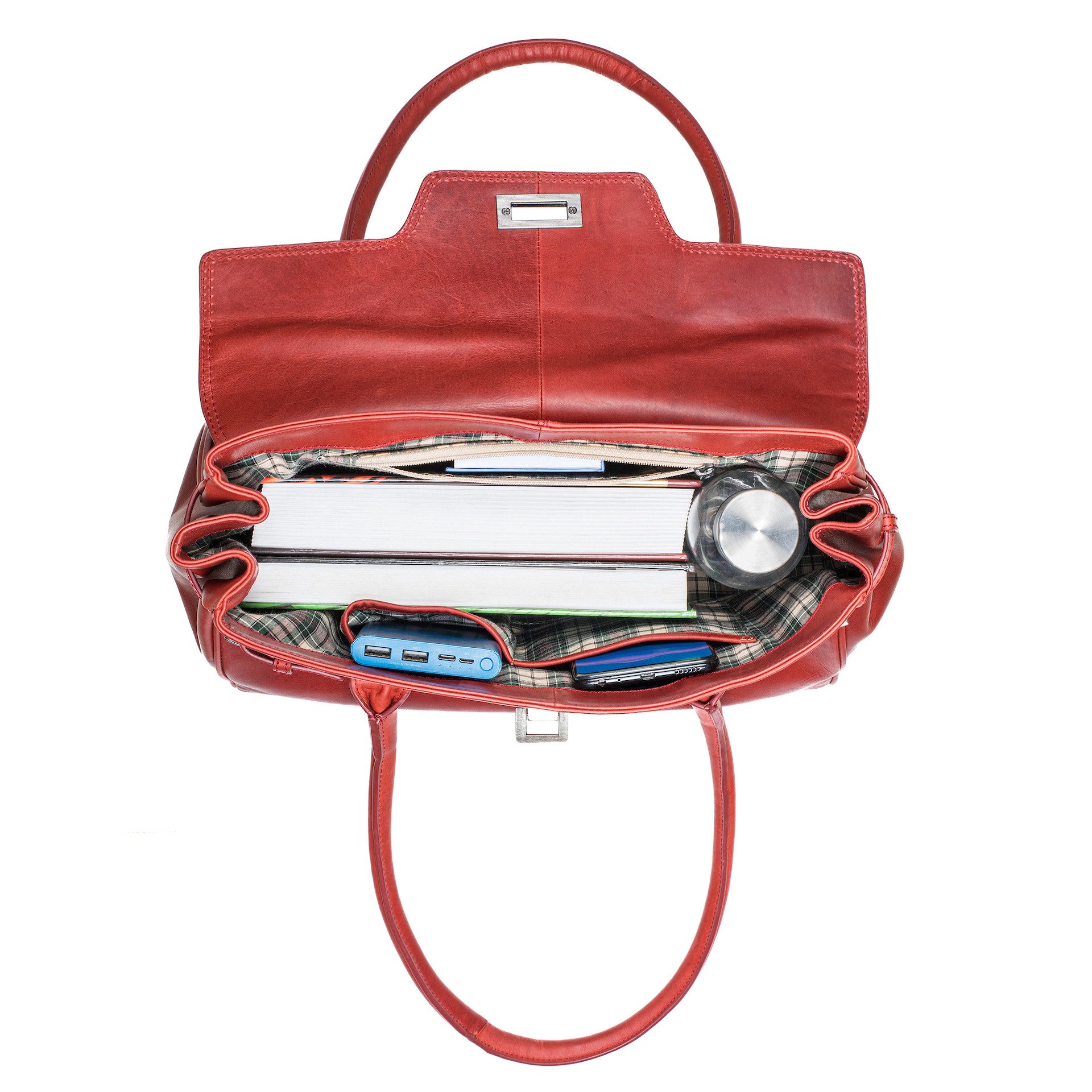 Benthill Henkeltasche Damen Echt Leder Handtasche Schultertasche Vintage Bag Tasche, Reißverschlussfach