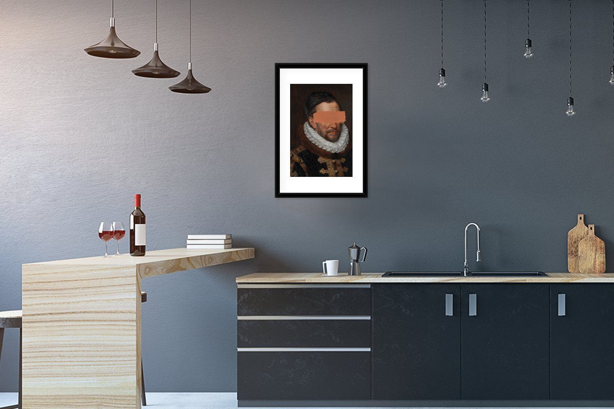 MuchoWow Poster Wilhelm Adriaen mit - Schwarzem Poster, Gerahmtes Gemälde, Bilderrahmen Kunstdruck, (1 Thomasz Oranien - St), von Rahmen