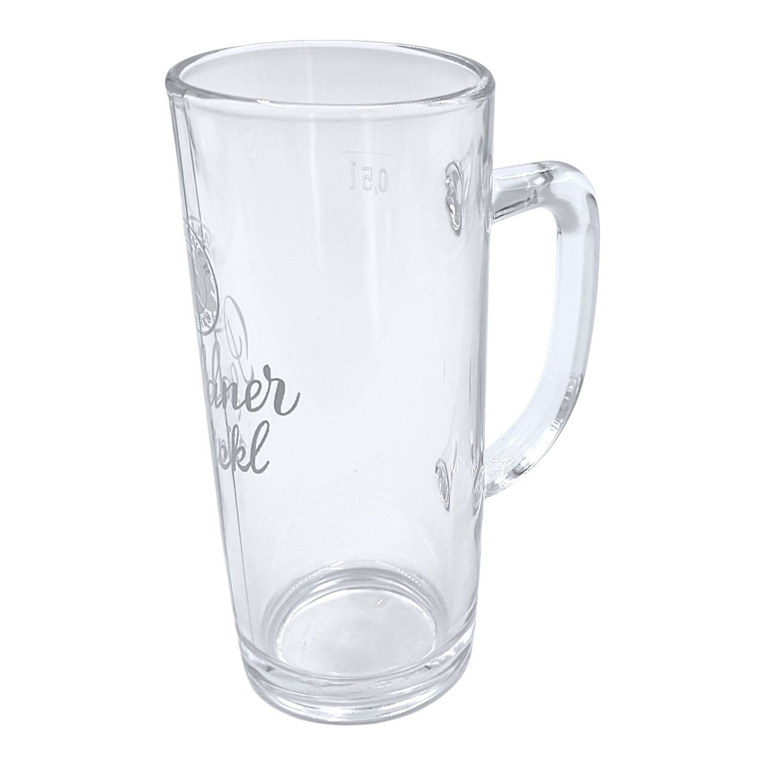 Paulaner Brauerei Bierkrug Zwickl 0,5 l geeicht – Original Glaskrug im Brauerei-Design, 1-tlg., Original Paulaner Glaskrug