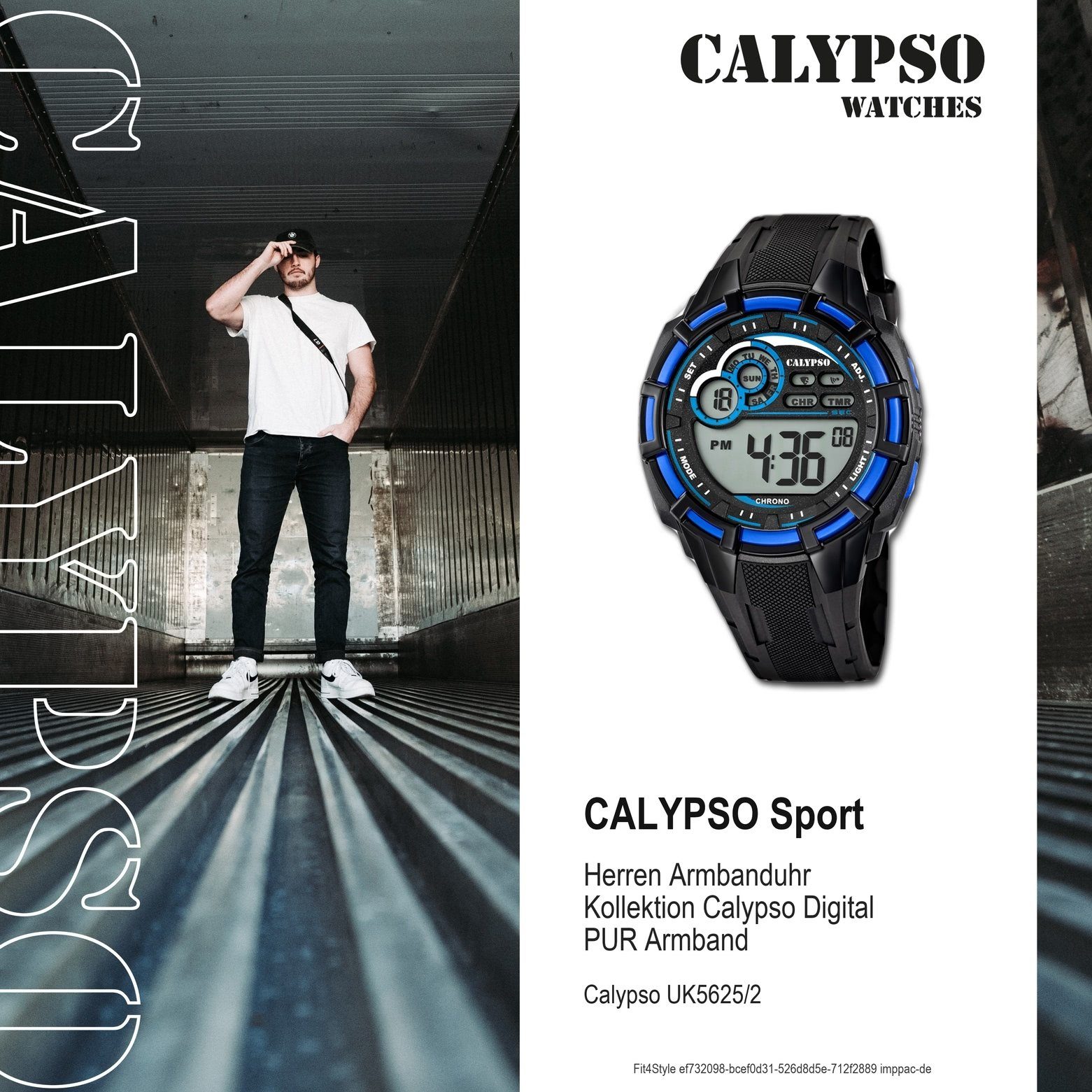 Herren Uhren CALYPSO WATCHES Digitaluhr UK5625/2 Calypso Herren Uhr K5625/2 Kunststoffband, Herren Armbanduhr rund, PURarmband s
