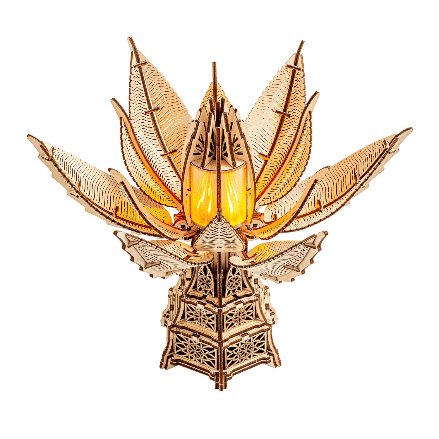 WoodTrick Modellbausatz WoodTrick Feurige Blüte Mechanisches Holzpuzzle, (246-tlg)