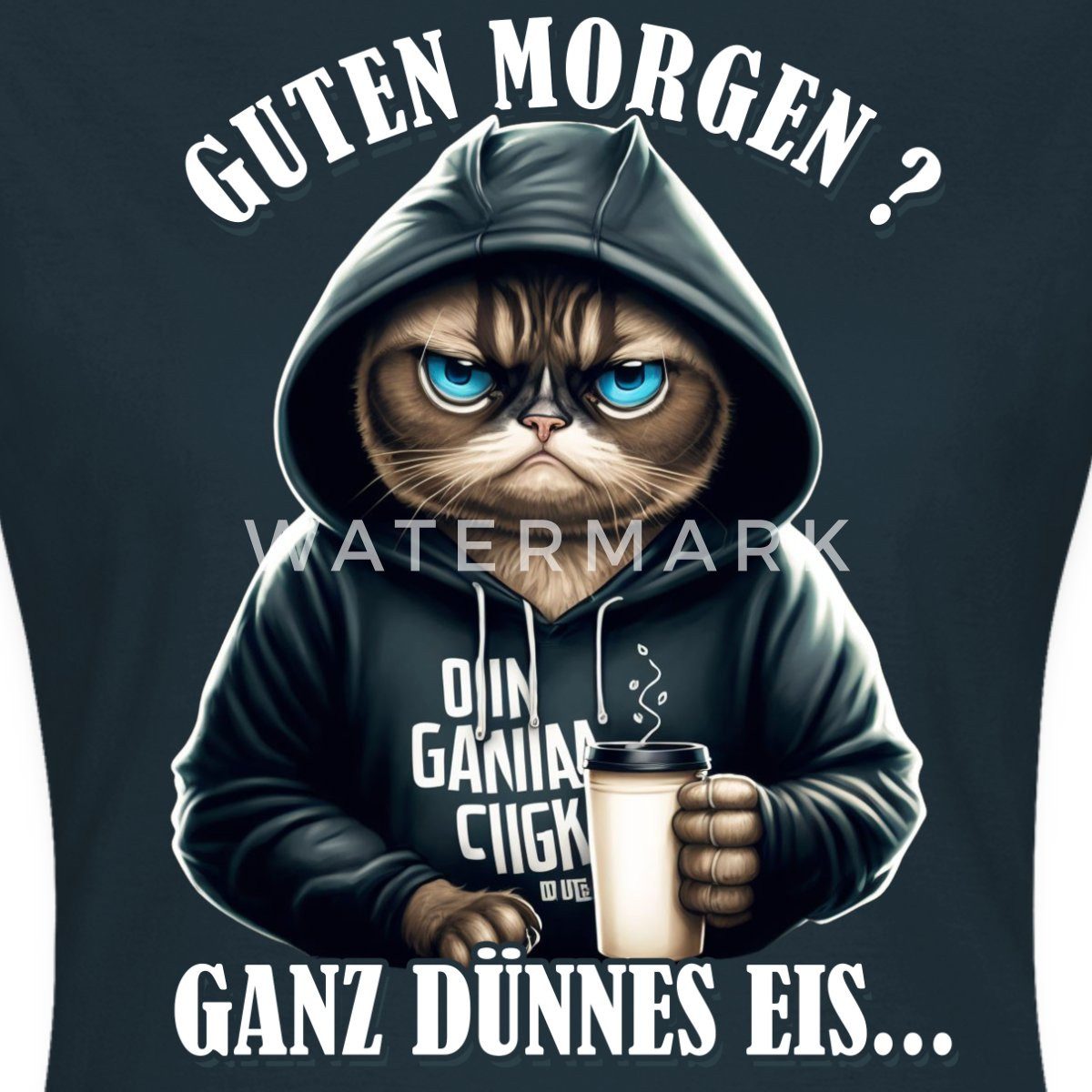 T-Shirt Guten Morgen Ganz Dünnes Eis Katze Frauen T-Shirt
