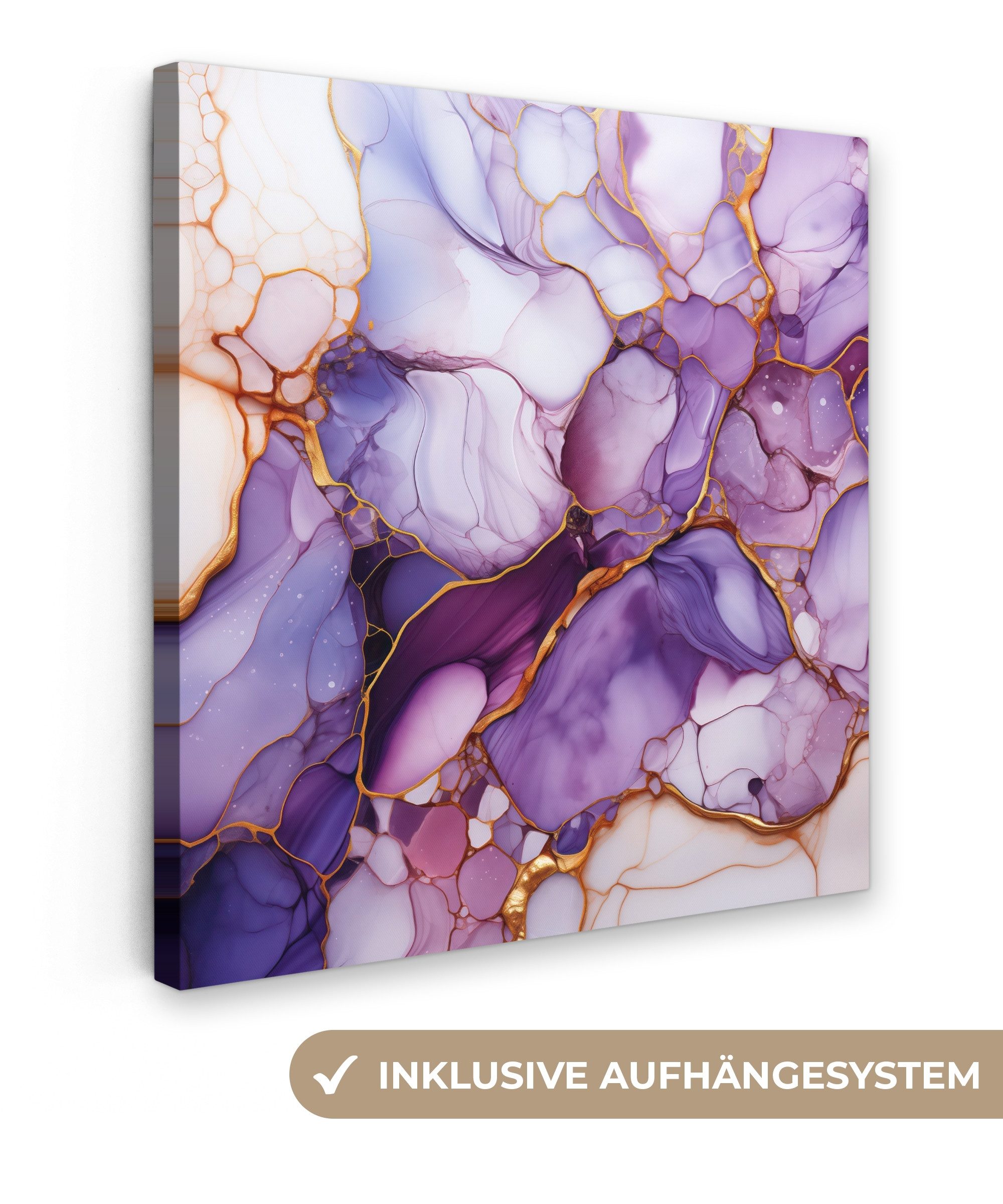 OneMillionCanvasses® Leinwandbild Marmor - Lila - günstig online kaufen