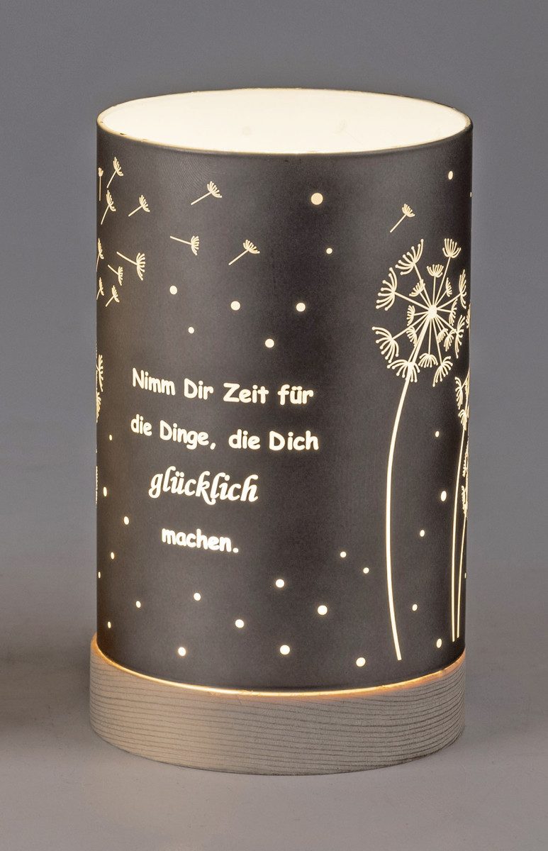 formano LED Dekolicht grau 15cm 20cm - Nimm dir Zeit - Pusteblume, LED fest integriert