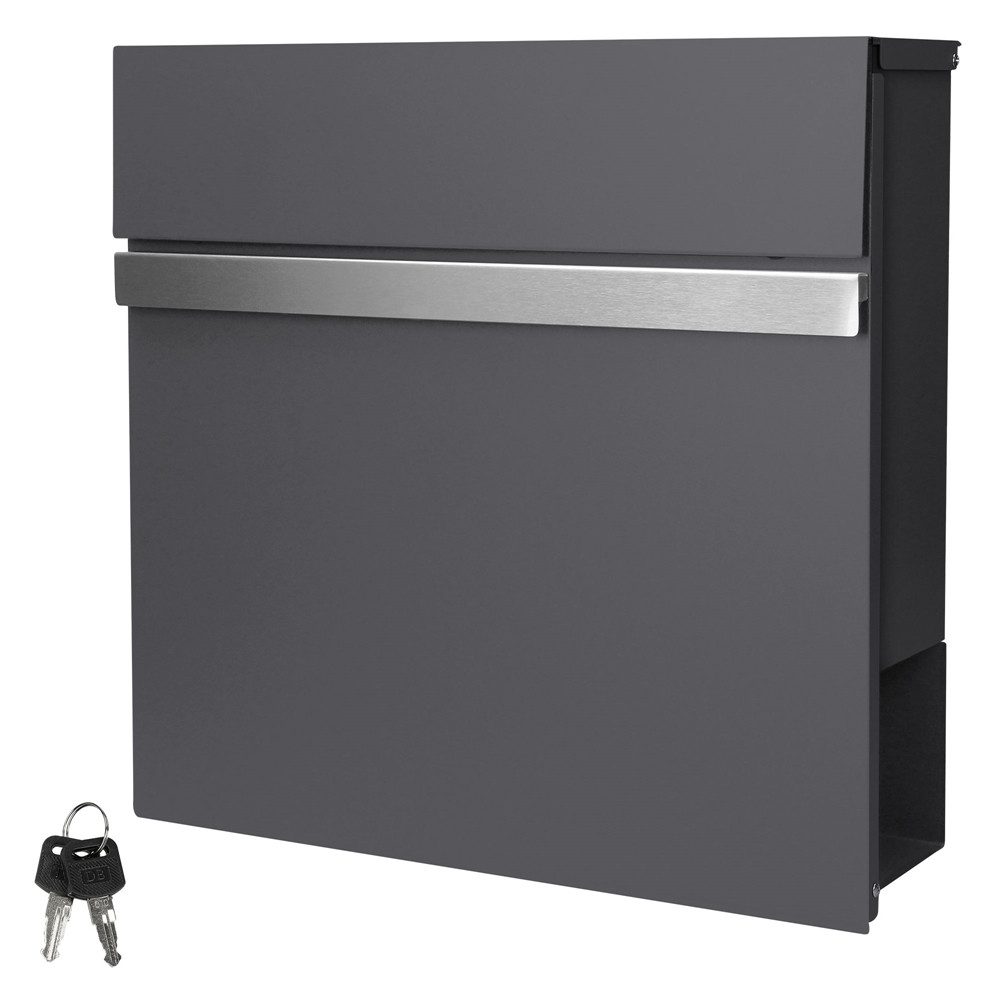 ML-DESIGN Briefkasten Wandbriefkasten Postkasten Design Briefkastenanlage Postbox, Standbriefkasten mit Zeitungsfach inkl. 2 Schlüssel Stahl