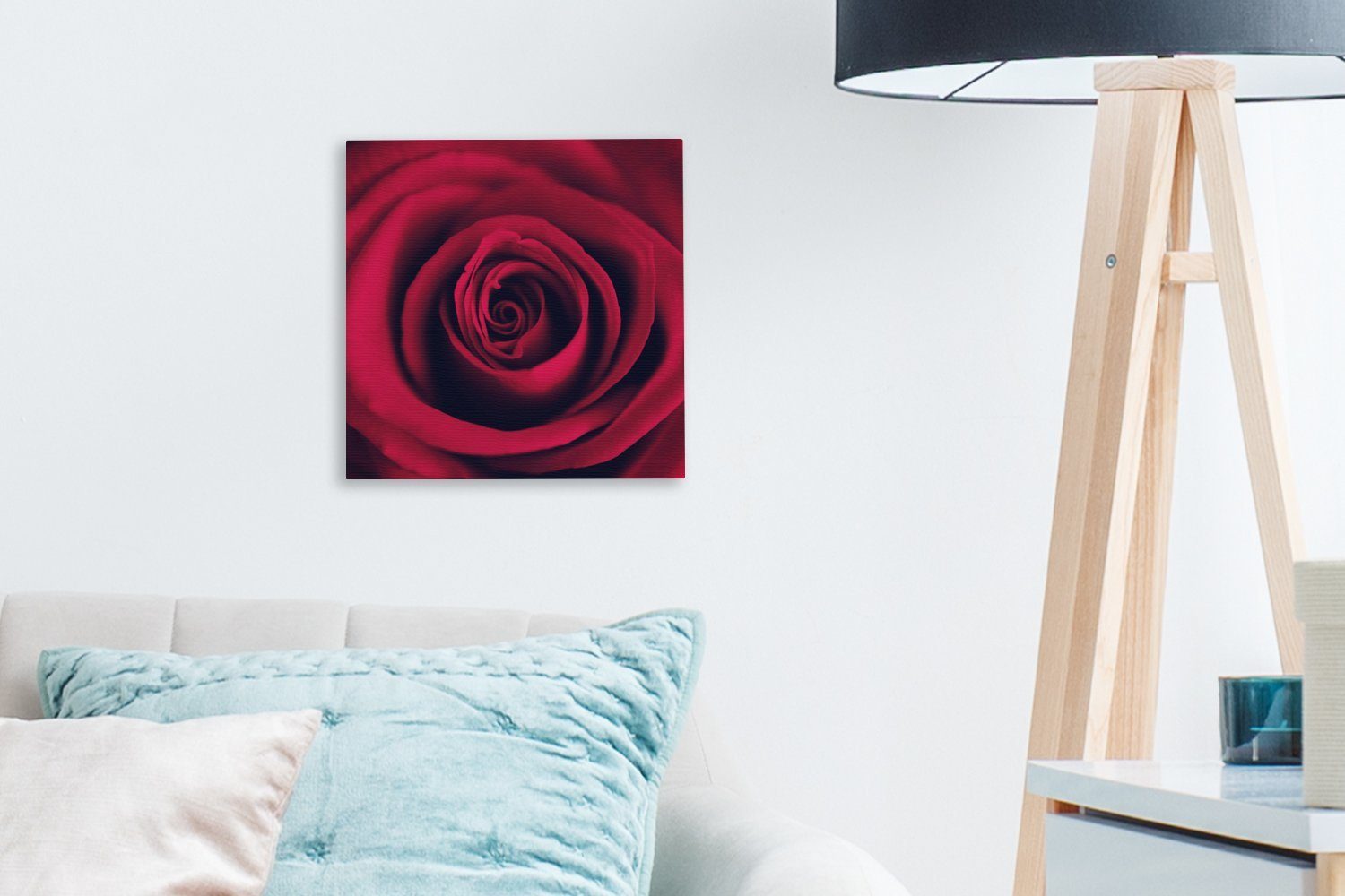 OneMillionCanvasses® Leinwandbild Rosen - Rot Leinwand (1 Schlafzimmer Detail, St), für Bilder - Wohnzimmer