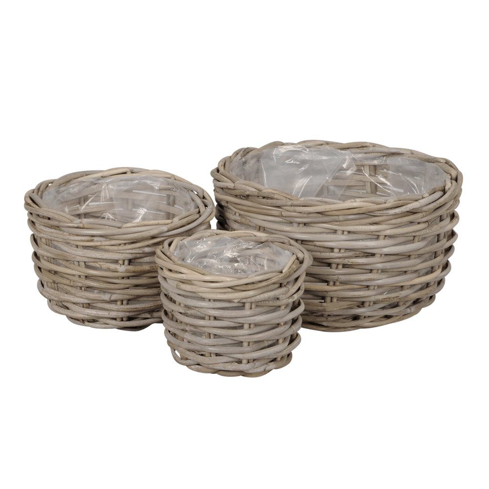 Posiwio Blumentopf 3tlg. Pflanzkorb BRIGHTON grau günstig online kaufen