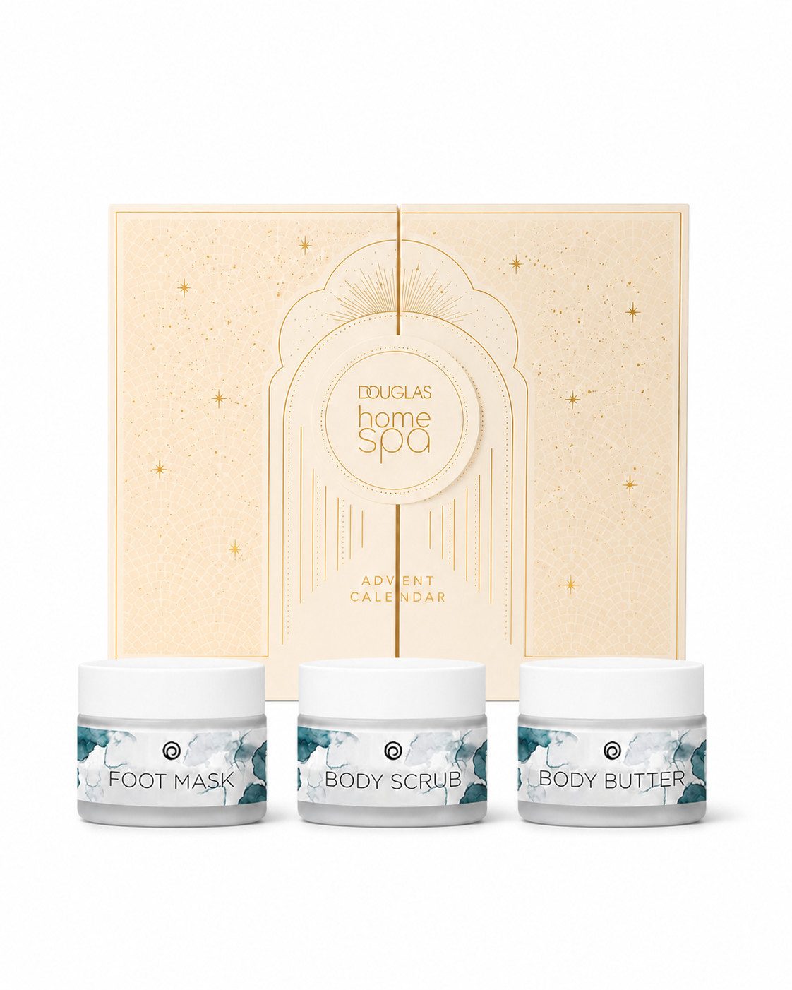Douglas Kosmetik-Adventskalender Home Spa PFLEGE Advent Calendar 2026 (24 Wellness Überraschungen, 27-tlg), mit Foot Mask, Body Scrub & Body Butter