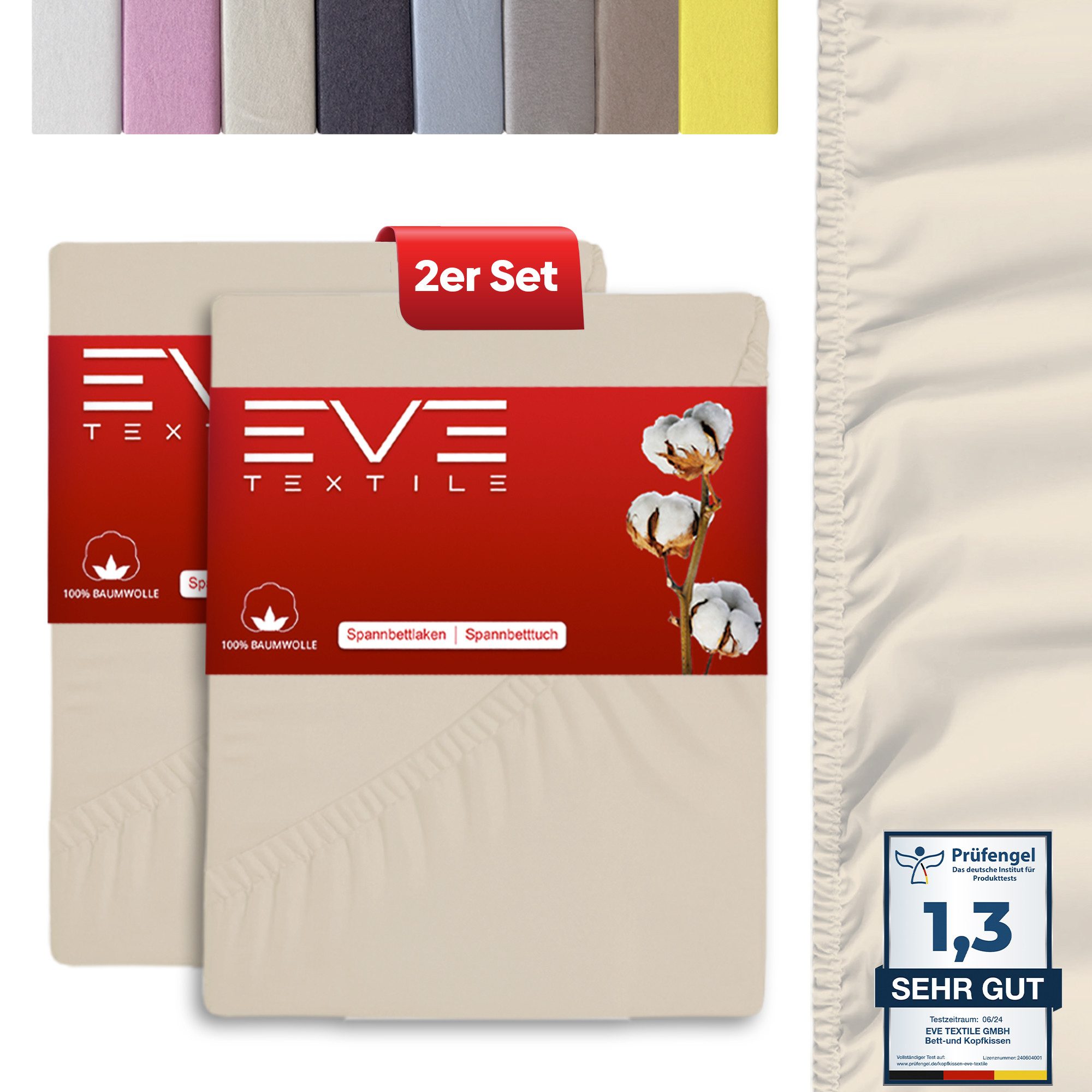 Eve Textile GmbH Spannbettlaken Spannbetttuch Bettlaken günstig online kaufen