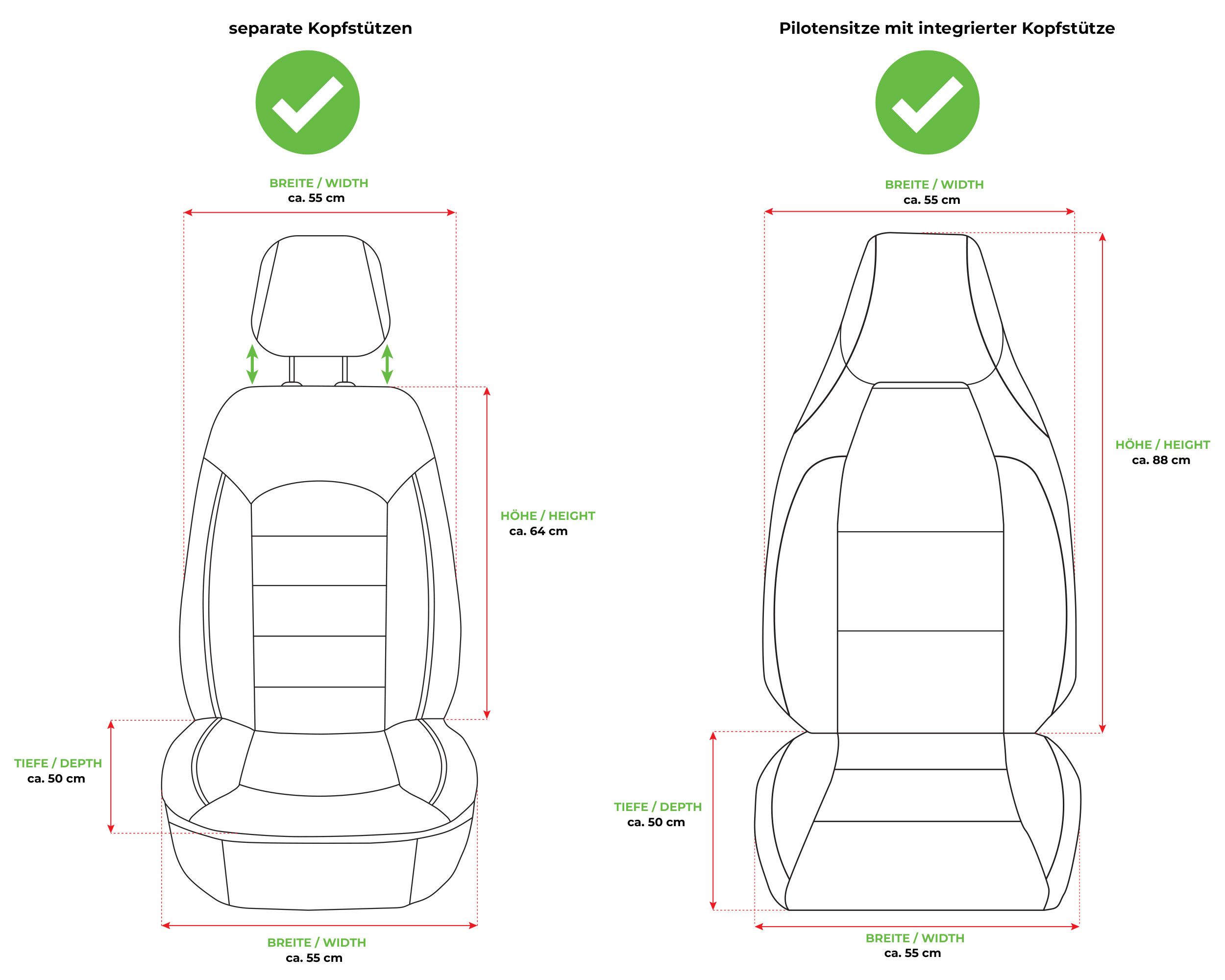 BREMER SITZBEZÜGE Autositzbezug für VW Bora Bj 1998-05 (T1), Set, Schonbezüge Sitzbezüge Fahrer und Beifahrer, in Beige