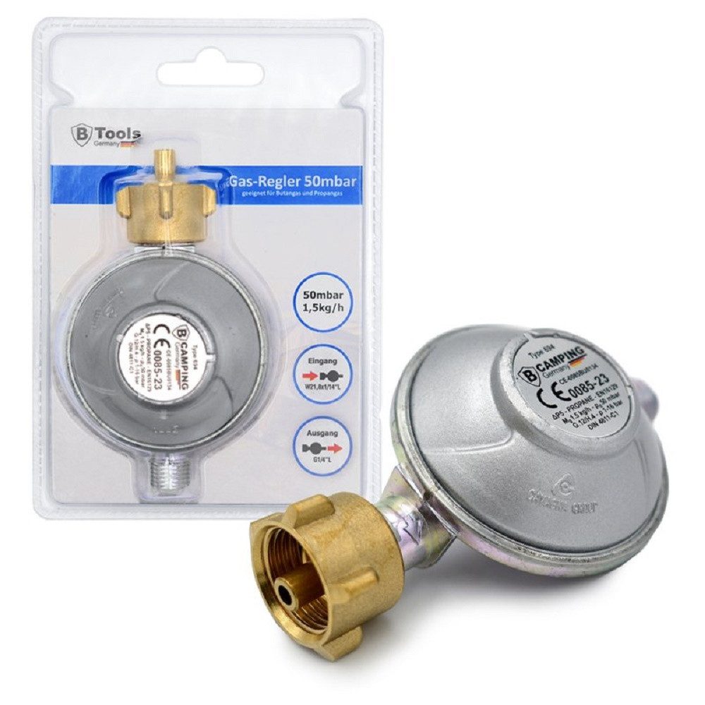 B-Tools Druckminderer 36056, 50 mbar, (1-St), Konstante Druckregelung für sicheren Betrieb