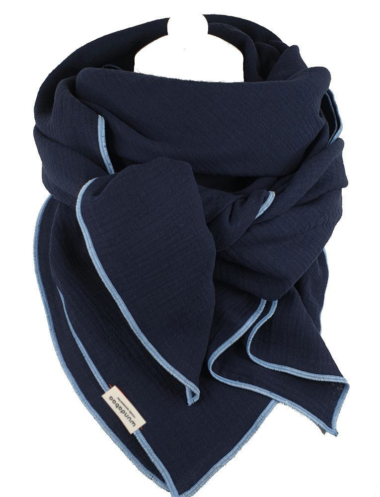 wundabaa Halstuch Halstuch Musselin blau in Farbvarianten