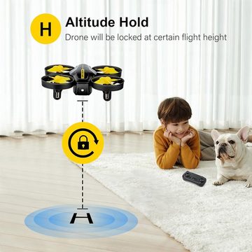 DEVASO Mini Drohne für Kinder und Anfänger mit 3 Akkus Quadrocopter RC Drone Drohne (HD, Mini Helikopter mit Kopfloser Modus 3 Geschwindigkeitsmodi Spielzeug)